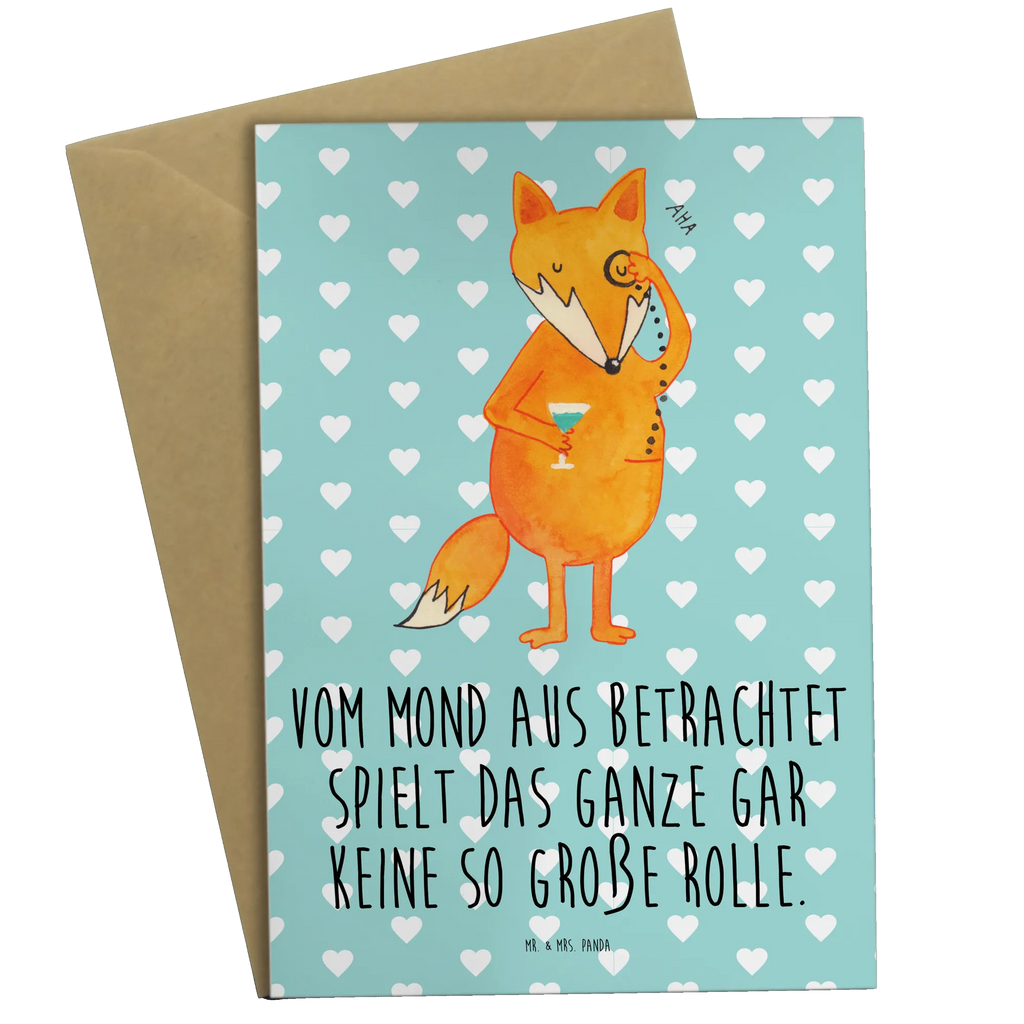 Grußkarte Fuchs Lord Grußkarte, Klappkarte, Einladungskarte, Glückwunschkarte, Hochzeitskarte, Geburtstagskarte, Karte, Ansichtskarten, Fuchs, Füchse, tröstende Worte, Spruch lustig, Liebeskummer Geschenk, Motivation Spruch, Problemlösung