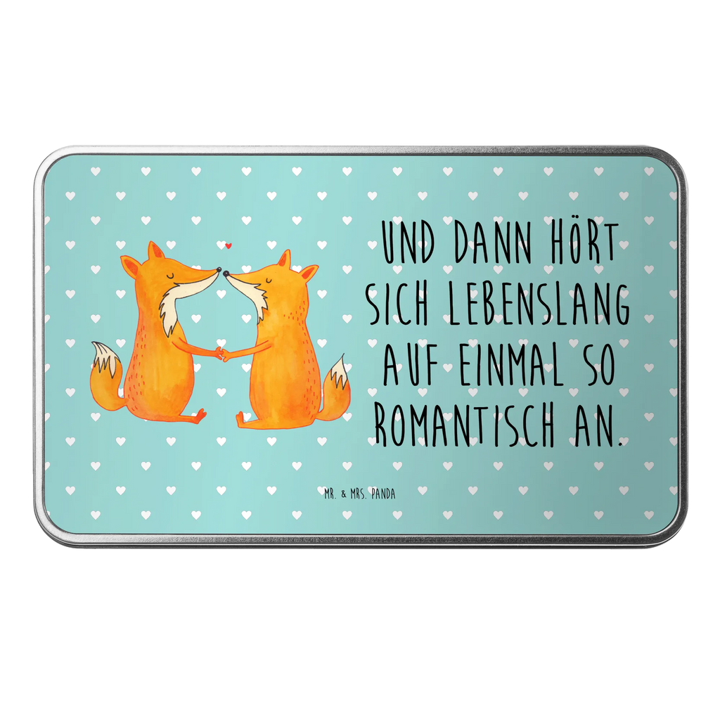 Metalldose rechteckig Füchse Liebe Blechdose, Metalldose, Blechbox, Container, Keksdose, Vorratsdose, Vorratsbox, Döschen, Versperbox, Vesperdose, Aufbewahrungsdose, Aufbewahrungsbox, Aluminiumdose, Dose, Fuchs, Füchse, Fox, Liebe, Liebespaar, Paar, Partner, Freundin, Freund, Ehe, Verlobte, Ehemann, Ehefrau, Liebesbeweis