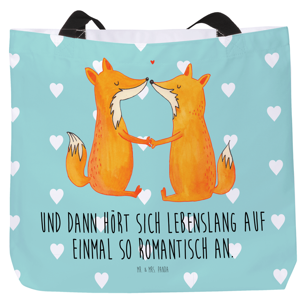 Shopper Füchse Liebe Beutel, Einkaufstasche, Tasche, Strandtasche, Einkaufsbeutel, Shopper, Schultasche, Freizeittasche, Tragebeutel, Schulbeutel, Alltagstasche, Fuchs, Füchse, Fox, Liebe, Liebespaar, Paar, Partner, Freundin, Freund, Ehe, Verlobte, Ehemann, Ehefrau, Liebesbeweis