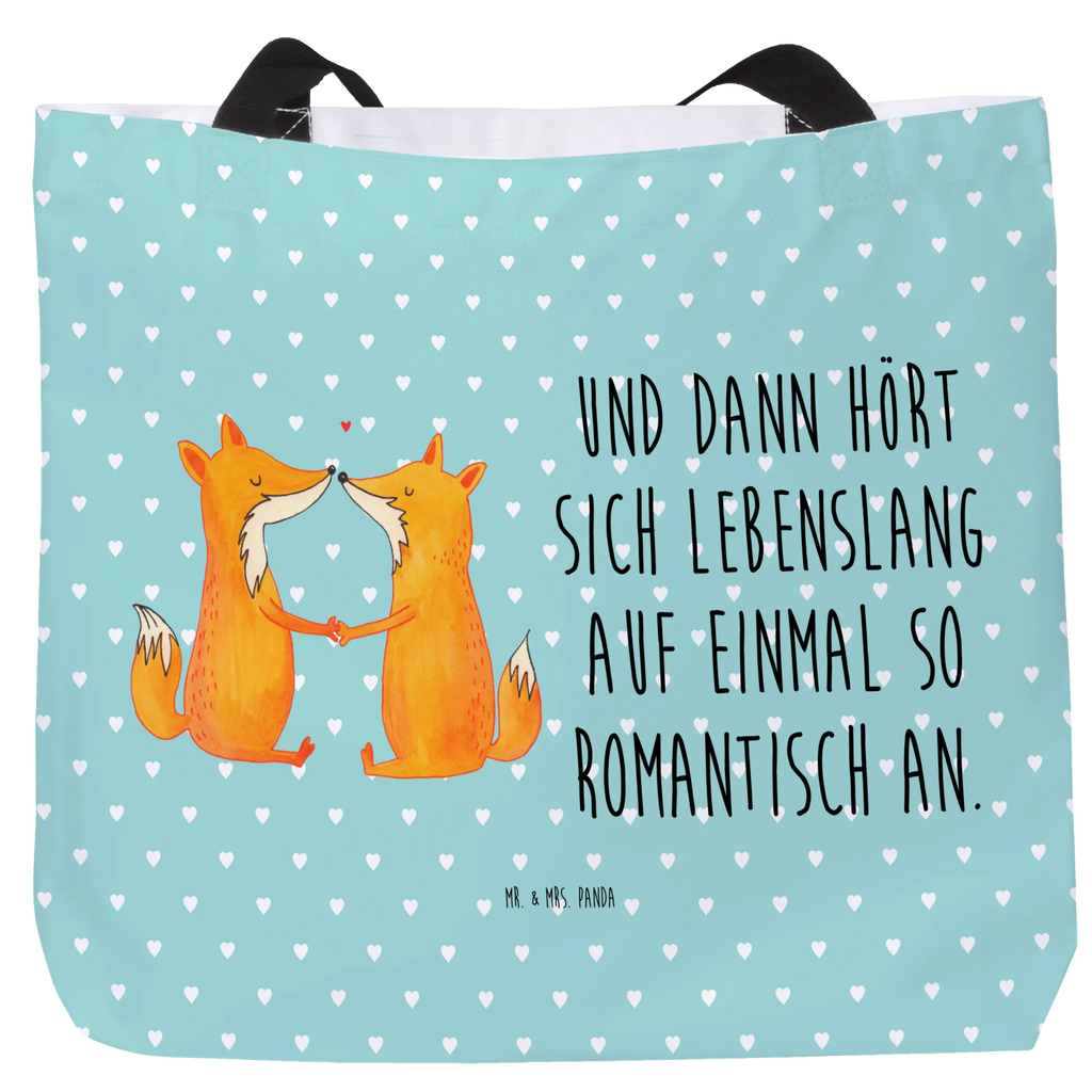 Shopper Füchse Liebe Beutel, Einkaufstasche, Tasche, Strandtasche, Einkaufsbeutel, Shopper, Schultasche, Freizeittasche, Tragebeutel, Schulbeutel, Alltagstasche, Fuchs, Füchse, Fox, Liebe, Liebespaar, Paar, Partner, Freundin, Freund, Ehe, Verlobte, Ehemann, Ehefrau, Liebesbeweis