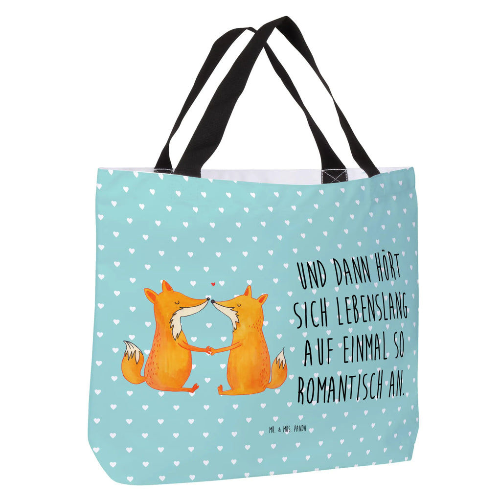 Shopper Füchse Liebe Beutel, Einkaufstasche, Tasche, Strandtasche, Einkaufsbeutel, Shopper, Schultasche, Freizeittasche, Tragebeutel, Schulbeutel, Alltagstasche, Fuchs, Füchse, Fox, Liebe, Liebespaar, Paar, Partner, Freundin, Freund, Ehe, Verlobte, Ehemann, Ehefrau, Liebesbeweis