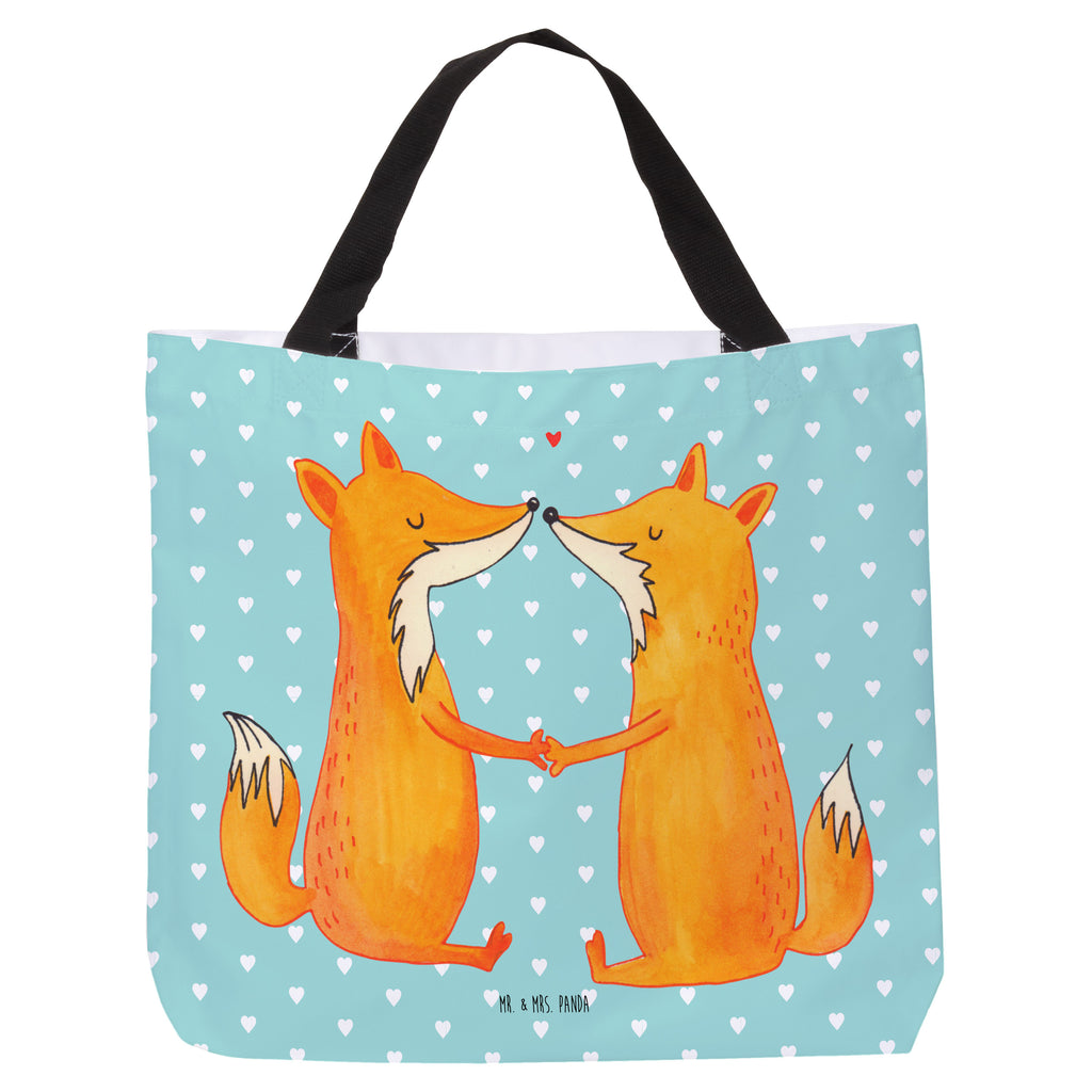 Shopper Füchse Liebe Beutel, Einkaufstasche, Tasche, Strandtasche, Einkaufsbeutel, Shopper, Schultasche, Freizeittasche, Tragebeutel, Schulbeutel, Alltagstasche, Fuchs, Füchse, Fox, Liebe, Liebespaar, Paar, Partner, Freundin, Freund, Ehe, Verlobte, Ehemann, Ehefrau, Liebesbeweis