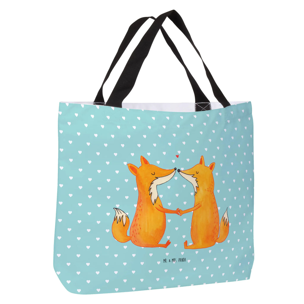 Shopper Füchse Liebe Beutel, Einkaufstasche, Tasche, Strandtasche, Einkaufsbeutel, Shopper, Schultasche, Freizeittasche, Tragebeutel, Schulbeutel, Alltagstasche, Fuchs, Füchse, Fox, Liebe, Liebespaar, Paar, Partner, Freundin, Freund, Ehe, Verlobte, Ehemann, Ehefrau, Liebesbeweis