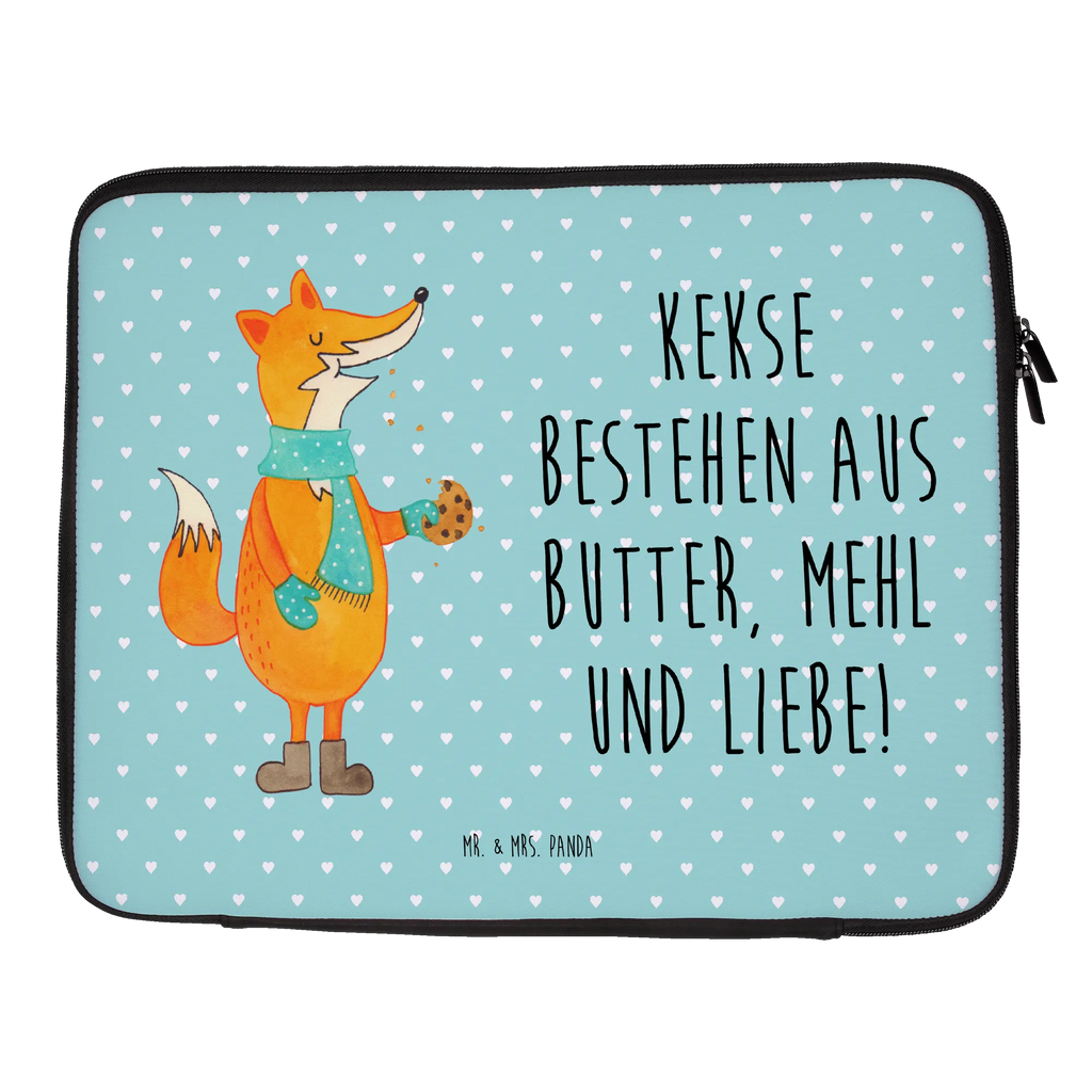 Notebook Tasche Fuchs Keks Notebook Tasche, Laptop, Computertasche, Tasche, Notebook-Tasche, Notebook-Reisehülle, Notebook Schutz, Fuchs, Füchse, Backen Spruch, Kekse, Winter, Weihnachtszeit, Plätzchen, Liebe, Küche Deko