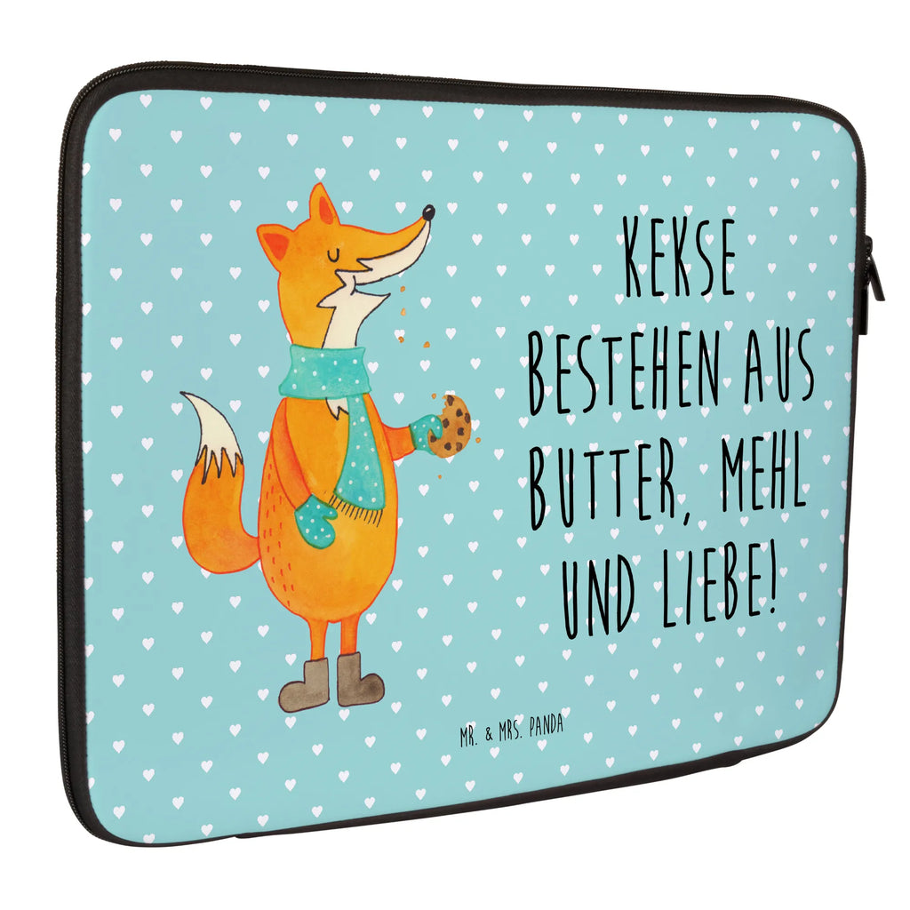 Notebook Tasche Fuchs Keks Notebook Tasche, Laptop, Computertasche, Tasche, Notebook-Tasche, Notebook-Reisehülle, Notebook Schutz, Fuchs, Füchse, Backen Spruch, Kekse, Winter, Weihnachtszeit, Plätzchen, Liebe, Küche Deko