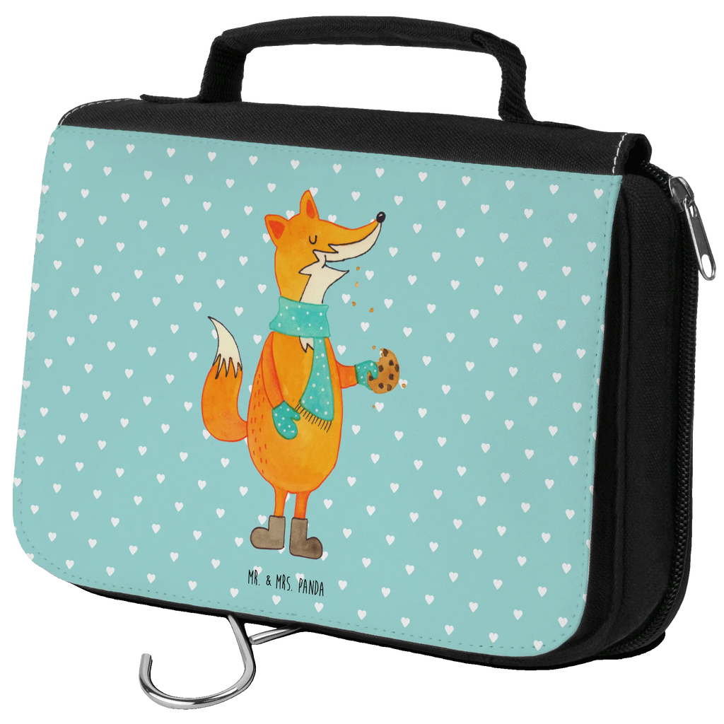 Kulturbeutel Fuchs Keks Kulturbeutel, Zum Aufhängen, Waschtasche, Kosmetiktasche, Damen, Herren, Aufbewahrungstasche, Schminktasche, Kosmetikbeutel, Organizer, Kulturtasche, Schminkutensil, Fuchs, Füchse, Backen Spruch, Kekse, Winter, Weihnachtszeit, Plätzchen, Liebe, Küche Deko