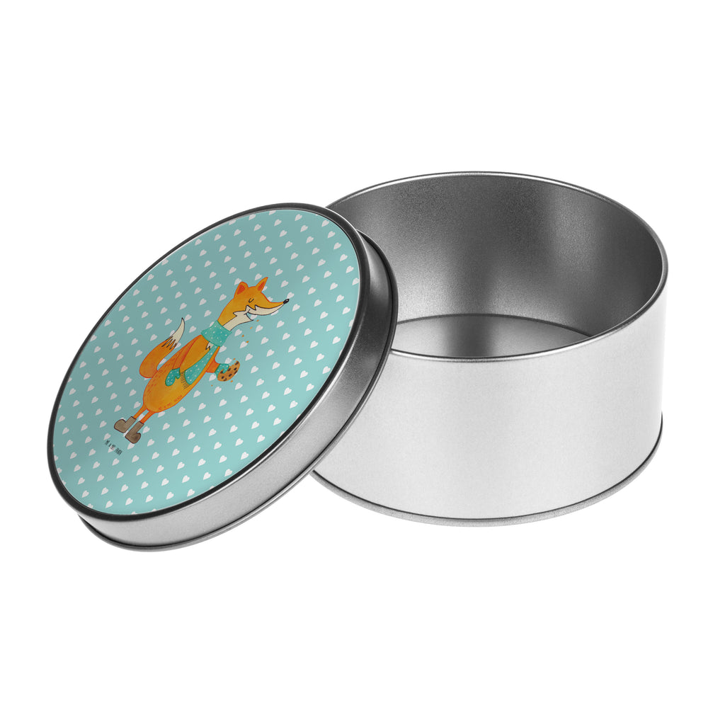 Blechdose rund Fuchs Keks Metalldose, Keksdose, Dose, Vorratsdose, Geschenkbox, Lunchbox, Aufbewahrungsbox, Vorratsdosen, Metallkiste, Metallbox, Metallboxen, Aufbewahrungskiste, Geschenkkiste, Blechdosen mit Deckel, Metallkiste mit Deckel, Vorratsdosen mit Deckel, Metall Dose, Fuchs, Füchse, Backen Spruch, Kekse, Winter, Weihnachtszeit, Plätzchen, Liebe, Küche Deko