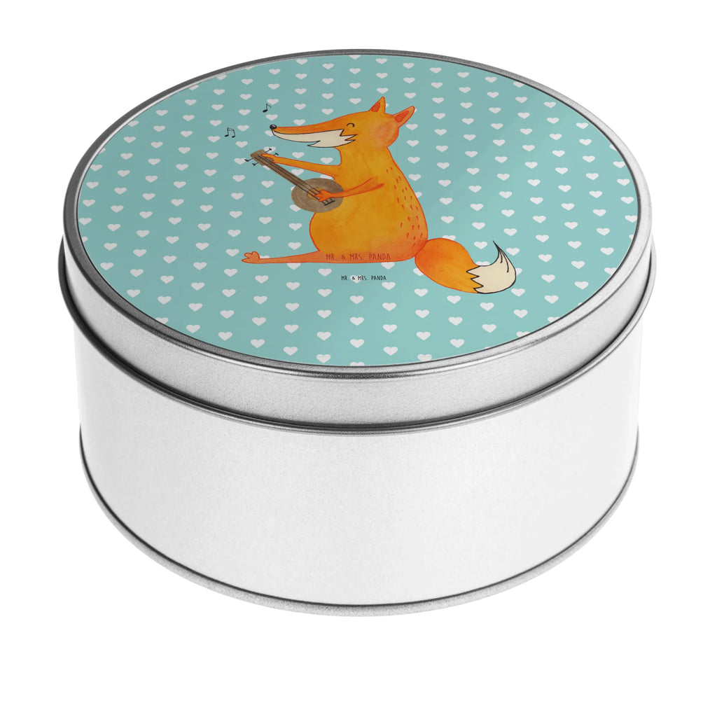 Blechdose rund Fuchs Gitarre Metalldose, Keksdose, Dose, Vorratsdose, Geschenkbox, Lunchbox, Aufbewahrungsbox, Vorratsdosen, Metallkiste, Metallbox, Metallboxen, Aufbewahrungskiste, Geschenkkiste, Blechdosen mit Deckel, Metallkiste mit Deckel, Vorratsdosen mit Deckel, Metall Dose, Fuchs, Füchse, Geschenk Musiker, Musik Spruch, Musikerin, Sänger, Sängerin, Gitarre