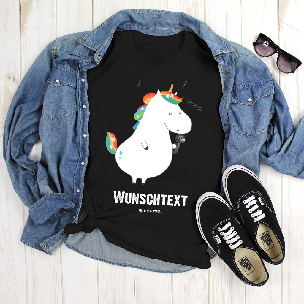 Personalisiertes T-Shirt Einhorn Sänger T-Shirt Personalisiert, T-Shirt mit Namen, T-Shirt mit Aufruck, Männer, Frauen, Einhorn, Einhörner, Einhorn Deko, Pegasus, Unicorn, Glitzer, Konfetti, Party, Geburtstag, Feier, Fest, Disco, Sängerin, Sänger, Freundin