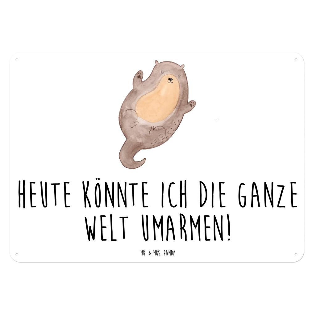 Blechschild Otter Umarmen Blechschild, Metallschild, Geschenk Schild, Schild, Magnet-Metall-Schild, Deko Schild, Wandschild, Wand-Dekoration, Türschild, Otter, Fischotter, Seeotter, Otter Seeotter See Otter