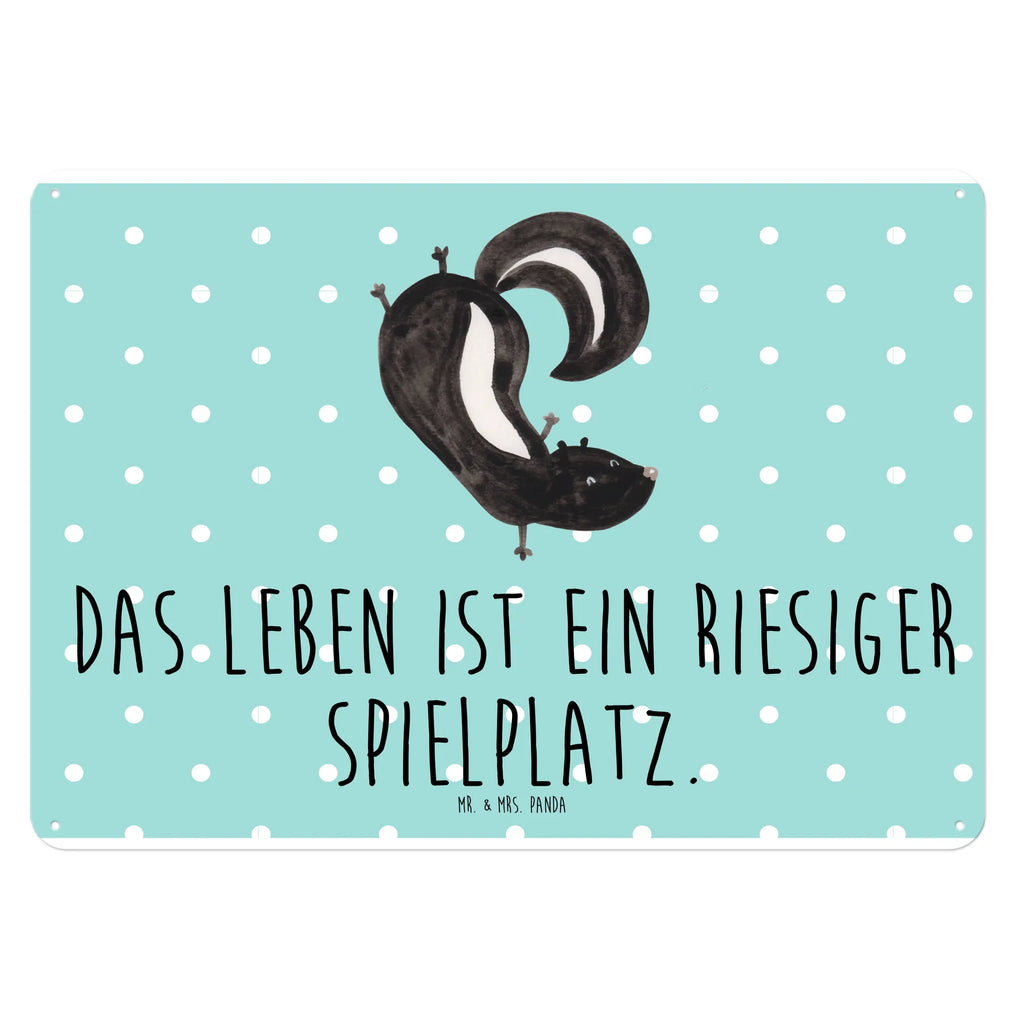 Blechschild Stinktier Handstand Blechschild, Metallschild, Geschenk Schild, Schild, Magnet-Metall-Schild, Deko Schild, Wandschild, Wand-Dekoration, Türschild, Stinktier, Skunk, Wildtier, Raubtier, Stinker, Stinki, Spielplatz, verpielt, Kind