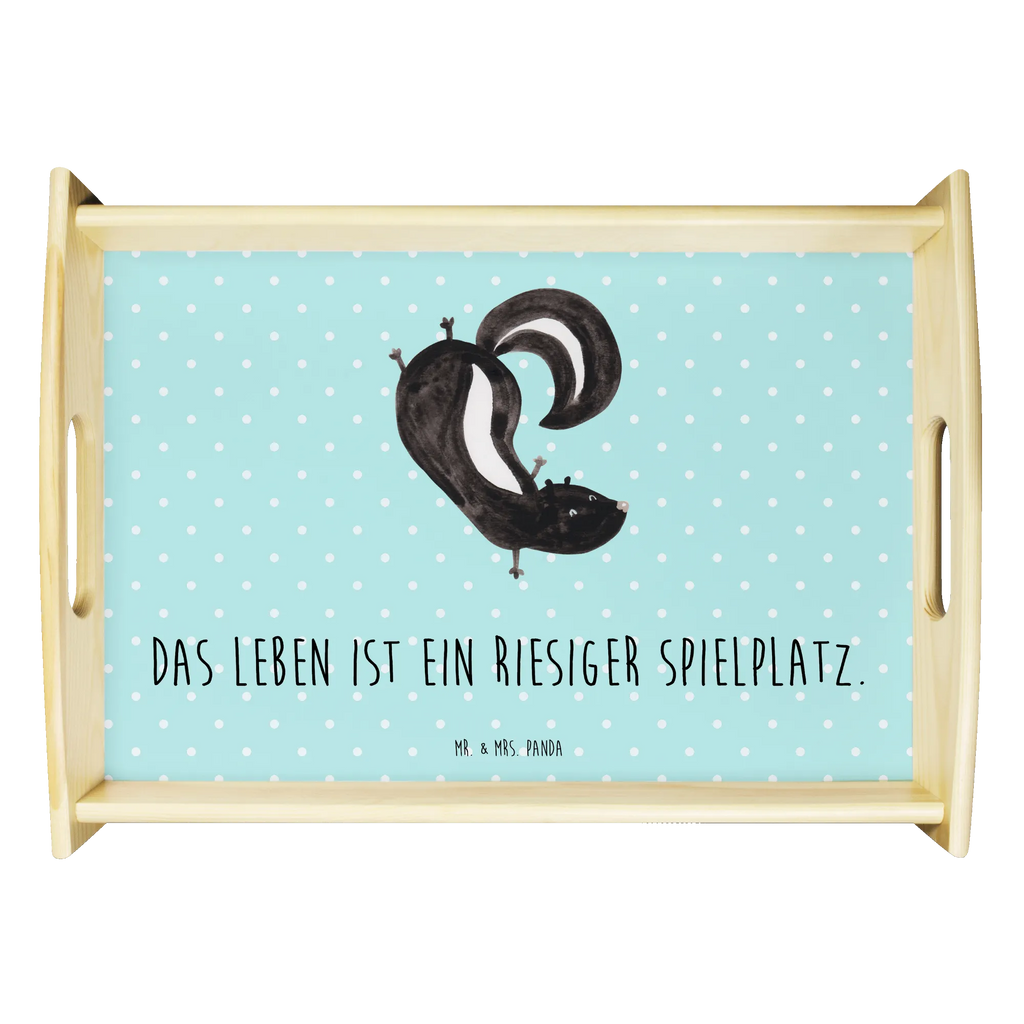 Serviertablett Stinktier Handstand Serviertablett, Tablett, Holztablett, Küchentablett, Dekotablett, Frühstückstablett, Stinktier, Skunk, Wildtier, Raubtier, Stinker, Stinki, Spielplatz, verpielt, Kind