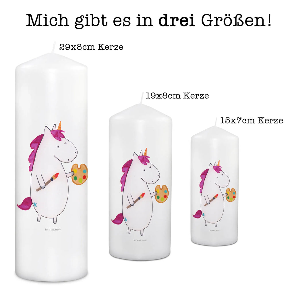 Kerze Einhorn Künstler Kerze, Taufkerze, Kommunionskerze, Geburtstagskerze, Geschenk Kerze, Taufgeschenk Kerze, Kerze mit Druck, Besondere Kerze, Geschenkidee Kerze, Kerze für Kommunion, Geburtstag Kerze, Kommunion Kerze, Einhorn, Einhörner, Einhorn Deko, Pegasus, Unicorn, Englisch, Künstler, Artist, Malen, Zeichnen, Welt, Farbe, Stift, Pinsel, Geschenk, Maler