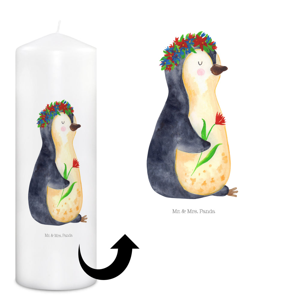 Kerze Pinguin Blumenkranz Kerze, Taufkerze, Kommunionskerze, Geburtstagskerze, Geschenk Kerze, Taufgeschenk Kerze, Kerze mit Druck, Besondere Kerze, Geschenkidee Kerze, Kerze für Kommunion, Geburtstag Kerze, Kommunion Kerze, Pinguin, Pinguine, Blumenkranz, Universum, Leben, Wünsche, Ziele, Lebensziele, Motivation, Lebenslust, Liebeskummer, Geschenkidee