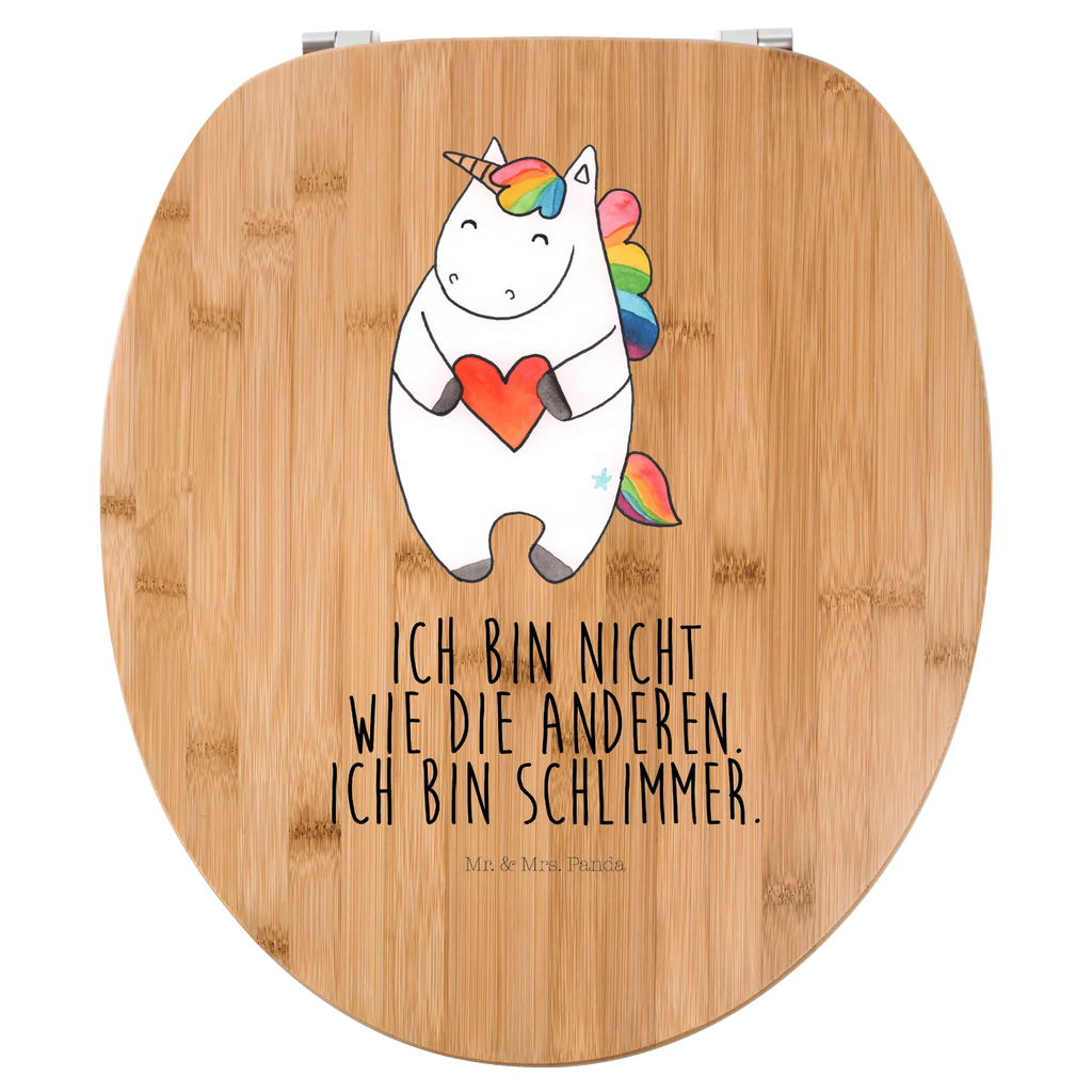 Motiv WC Sitz Einhorn Herz Klobrille, Klodeckel, Toilettendeckel, WC-Sitz, Toilette, Einhorn, Einhörner, Einhorn Deko, Unicorn, Herz, schlimm, böse, witzig, lustig, Freundin, anders, bunt