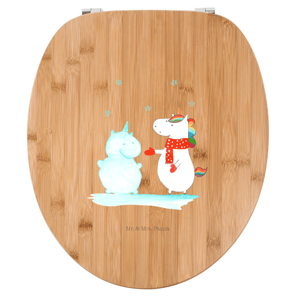 Motiv WC Sitz Einhorn Schneemann Klobrille, Klodeckel, Toilettendeckel, WC-Sitz, Toilette, Einhorn, Einhörner, Einhorn Deko, Pegasus, Unicorn, Schneemann, Winter, Schnee, Kuchen, Weihnachten, kalt, Mütze, Handschuhe, X-Mas