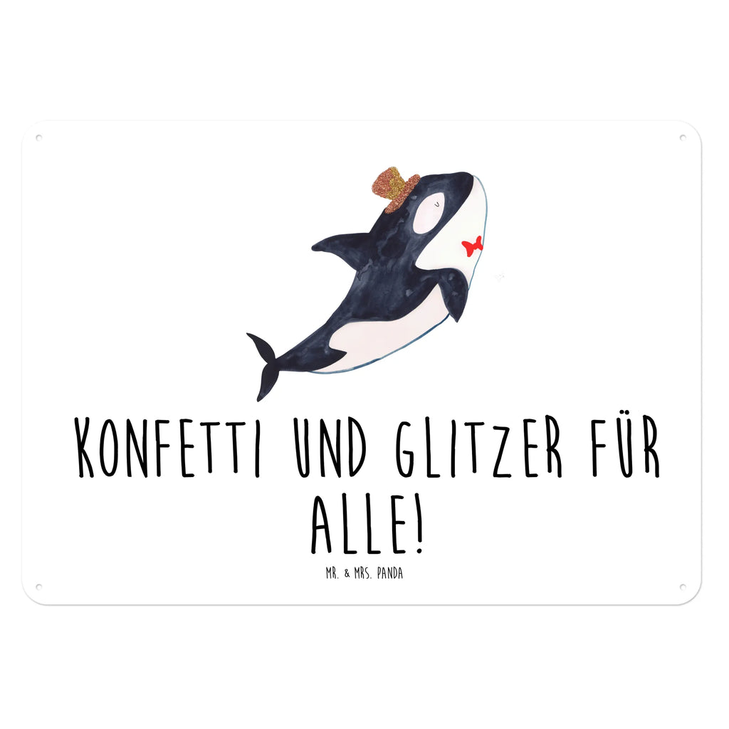 Blechschild Orca Zylinder Blechschild, Metallschild, Geschenk Schild, Schild, Magnet-Metall-Schild, Deko Schild, Wandschild, Wand-Dekoration, Türschild, Meerestiere, Meer, Urlaub, Narwal, Glitter, Konfetti, Glitzer, Geburtstag, Feier, Fete, Fest, Glückwunsch, Orca