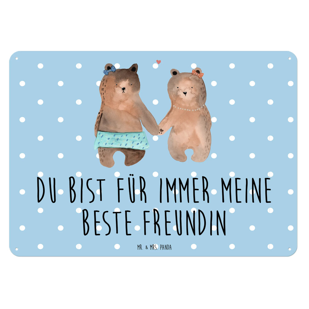 Blechschild Bär Freundin Blechschild, Metallschild, Geschenk Schild, Schild, Magnet-Metall-Schild, Deko Schild, Wandschild, Wand-Dekoration, Türschild, Bär, Teddy, Teddybär, Bär Freundin Beste Freund Liebe Liebesbeweis Verliebt Kumpel Kumpeliene