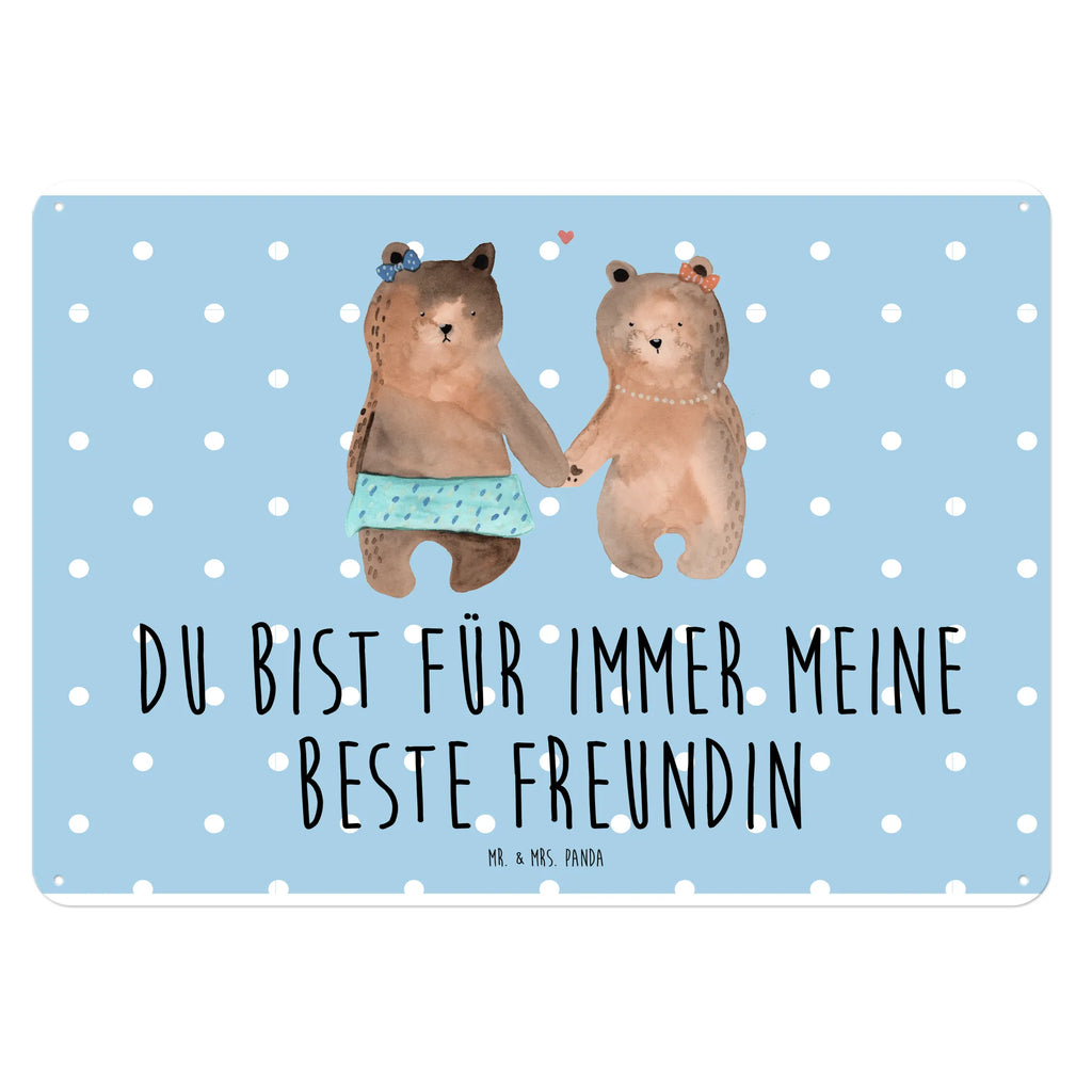 Blechschild Bär Freundin Blechschild, Metallschild, Geschenk Schild, Schild, Magnet-Metall-Schild, Deko Schild, Wandschild, Wand-Dekoration, Türschild, Bär, Teddy, Teddybär, Bär Freundin Beste Freund Liebe Liebesbeweis Verliebt Kumpel Kumpeliene