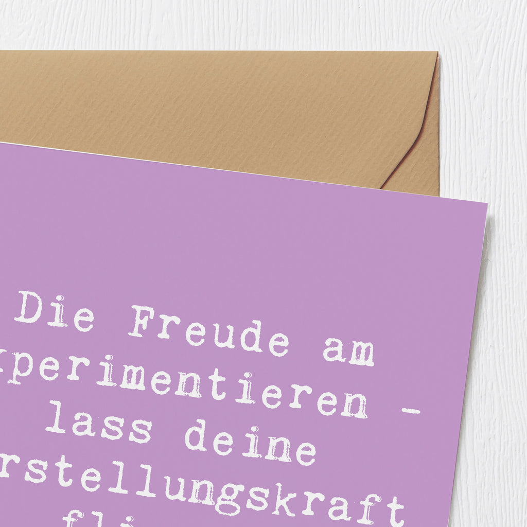 Deluxe Karte Spruch Die Freude am Experimentieren Karte, Grußkarte, Klappkarte, Einladungskarte, Glückwunschkarte, Hochzeitskarte, Geburtstagskarte, Hochwertige Grußkarte, Hochwertige Klappkarte