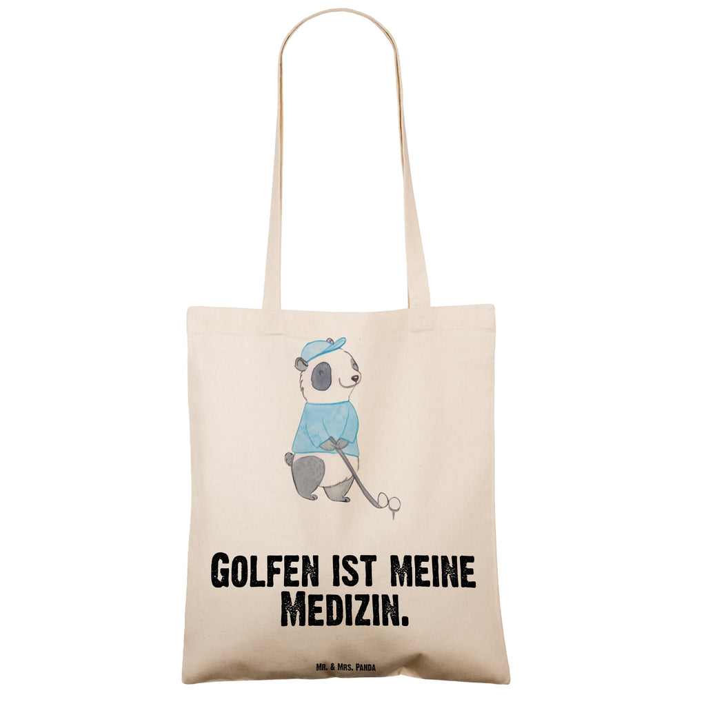 Tragetasche Panda Golfen Medizin Beuteltasche, Beutel, Einkaufstasche, Jutebeutel, Stoffbeutel, Tasche, Shopper, Umhängetasche, Strandtasche, Schultertasche, Stofftasche, Tragetasche, Badetasche, Jutetasche, Einkaufstüte, Laptoptasche, Geschenk, Sport, Sportart, Hobby, Schenken, Danke, Dankeschön, Auszeichnung, Gewinn, Sportler, Golfen, Golf spielen, Golfplatz, Golfturnier, Golf Verein