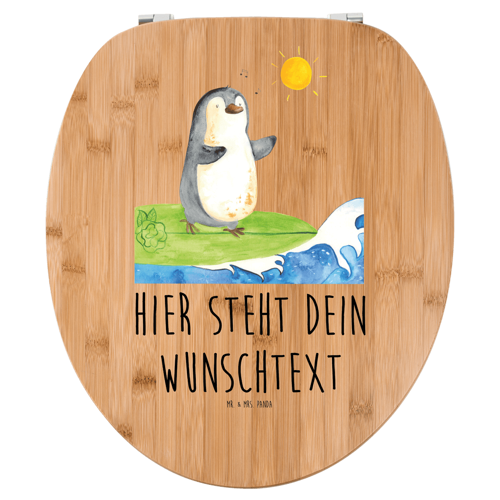 Personalisierter WC Sitz Motiv Pinguin Surfer Personalisierte Klobrille, Personalisierter Klodeckel, Personalisierter Toilettendeckel, Personalisierter WC-Sitz, Toilettendeckel mit Namen, WC Sitz mit Namen, Pinguin, Pinguine, surfen, Surfer, Hawaii, Urlaub, Wellen, Wellen reiten, Portugal