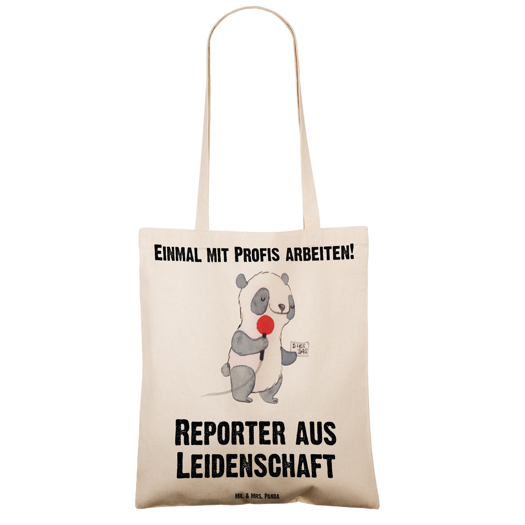 Tragetasche Reporter aus Leidenschaft Beuteltasche, Beutel, Einkaufstasche, Jutebeutel, Stoffbeutel, Tasche, Shopper, Umhängetasche, Strandtasche, Schultertasche, Stofftasche, Tragetasche, Badetasche, Jutetasche, Einkaufstüte, Laptoptasche, Beruf, Ausbildung, Jubiläum, Abschied, Rente, Kollege, Kollegin, Geschenk, Schenken, Arbeitskollege, Mitarbeiter, Firma, Danke, Dankeschön