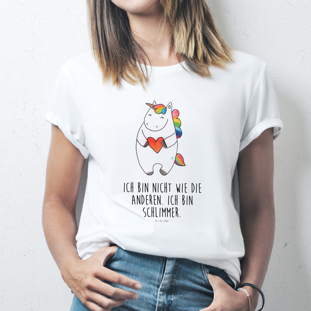 T-Shirt Standard Einhorn Herz T-Shirt, Shirt, Tshirt, Lustiges T-Shirt, T-Shirt mit Spruch, Party, Junggesellenabschied, Jubiläum, Geburstag, Herrn, Damen, Männer, Frauen, Schlafshirt, Nachthemd, Sprüche, Einhorn, Einhörner, Einhorn Deko, Pegasus, Unicorn, Herz, schlimm, böse, witzig, lustig, Freundin, anders, bunt