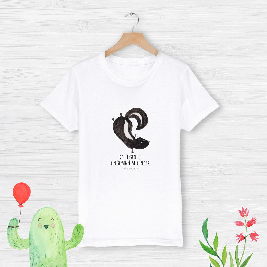 Organic Kinder T-Shirt Stinktier Handstand Kinder T-Shirt, Kinder T-Shirt Mädchen, Kinder T-Shirt Jungen, Stinktier, Skunk, Wildtier, Raubtier, Stinker, Stinki, Spielplatz, verpielt, Kind