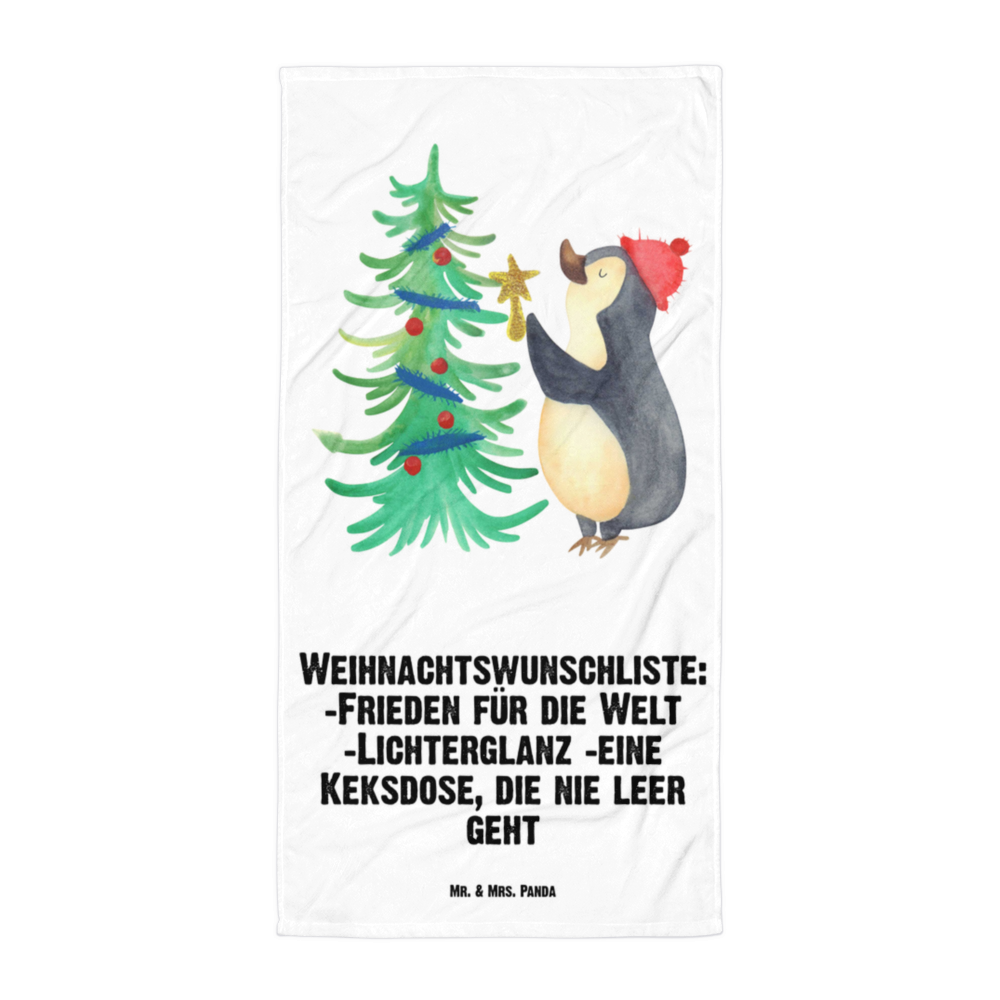 XL Badehandtuch Pinguin Weihnachtsbaum Handtuch, Badetuch, Duschtuch, Strandtuch, Saunatuch, Winter, Weihnachten, Weihnachtsdeko, Nikolaus, Advent, Heiligabend, Wintermotiv, Pinguin