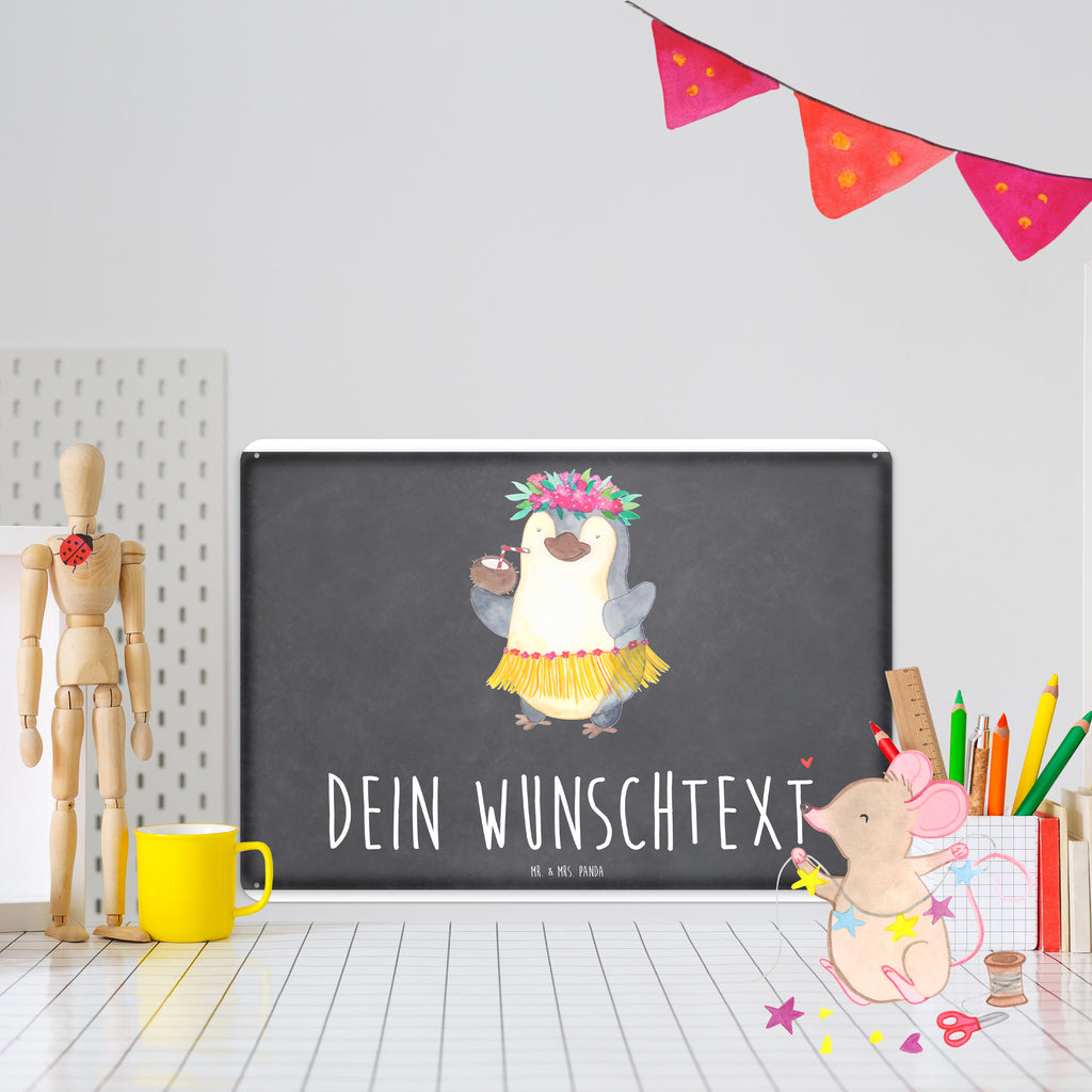 Personalisiertes Blechschild Pinguin Kokosnuss Blechschild, Metallschild, Geschenk Schild, Schild, Magnet-Metall-Schild, Deko Schild, Wandschild, Wand-Dekoration, Türschild, Pinguin, Aloha, Hawaii, Urlaub, Kokosnuss, Pinguine