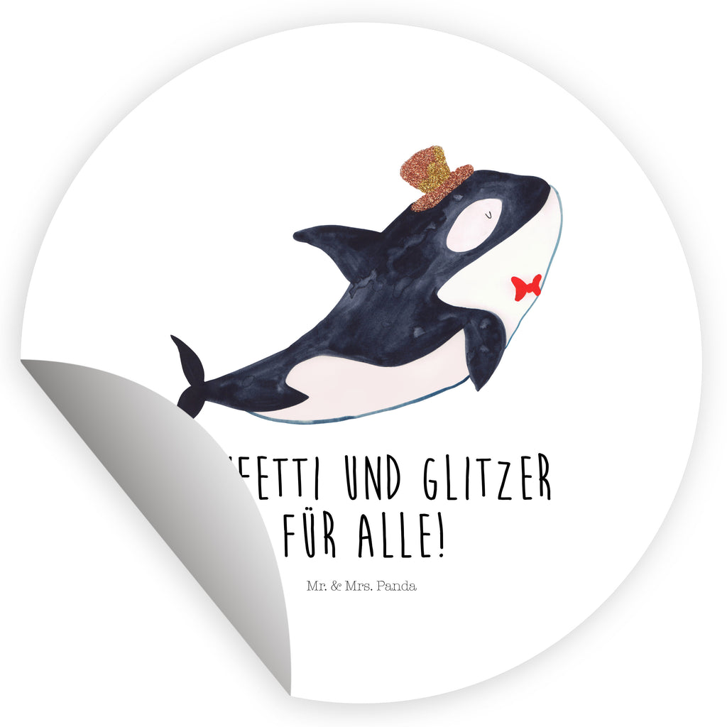 Rund Aufkleber Orca Zylinder Sticker, Aufkleber, Etikett, Meerestiere, Meer, Urlaub, Narwal, Glitter, Konfetti, Glitzer, Geburtstag, Feier, Fete, Fest, Glückwunsch, Orca