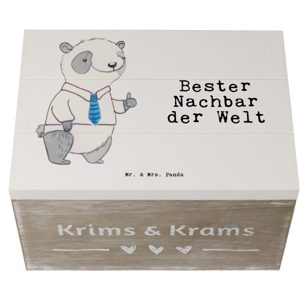 Holzkiste Panda Bester Nachbar der Welt Holzkiste, Kiste, Schatzkiste, Truhe, Schatulle, XXL, Erinnerungsbox, Erinnerungskiste, Dekokiste, Aufbewahrungsbox, Geschenkbox, Geschenkdose, für, Dankeschön, Geschenk, Schenken, Geburtstag, Geburtstagsgeschenk, Geschenkidee, Danke, Bedanken, Mitbringsel, Freude machen, Geschenktipp, Nachbar, Nachbarn, Nachbarschaft, Freund, Angrenzer, Anwohner, Bewohner, Freundschaft