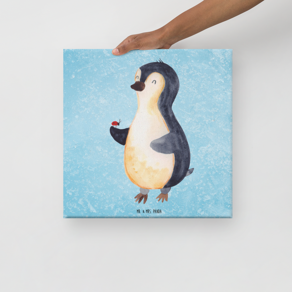 Leinwand Bild Pinguin Marienkäfer Leinwand, Bild, Kunstdruck, Wanddeko, Dekoration, Pinguin, Pinguine, Marienkäfer, Liebe, Wunder, Glück, Freude, Lebensfreude