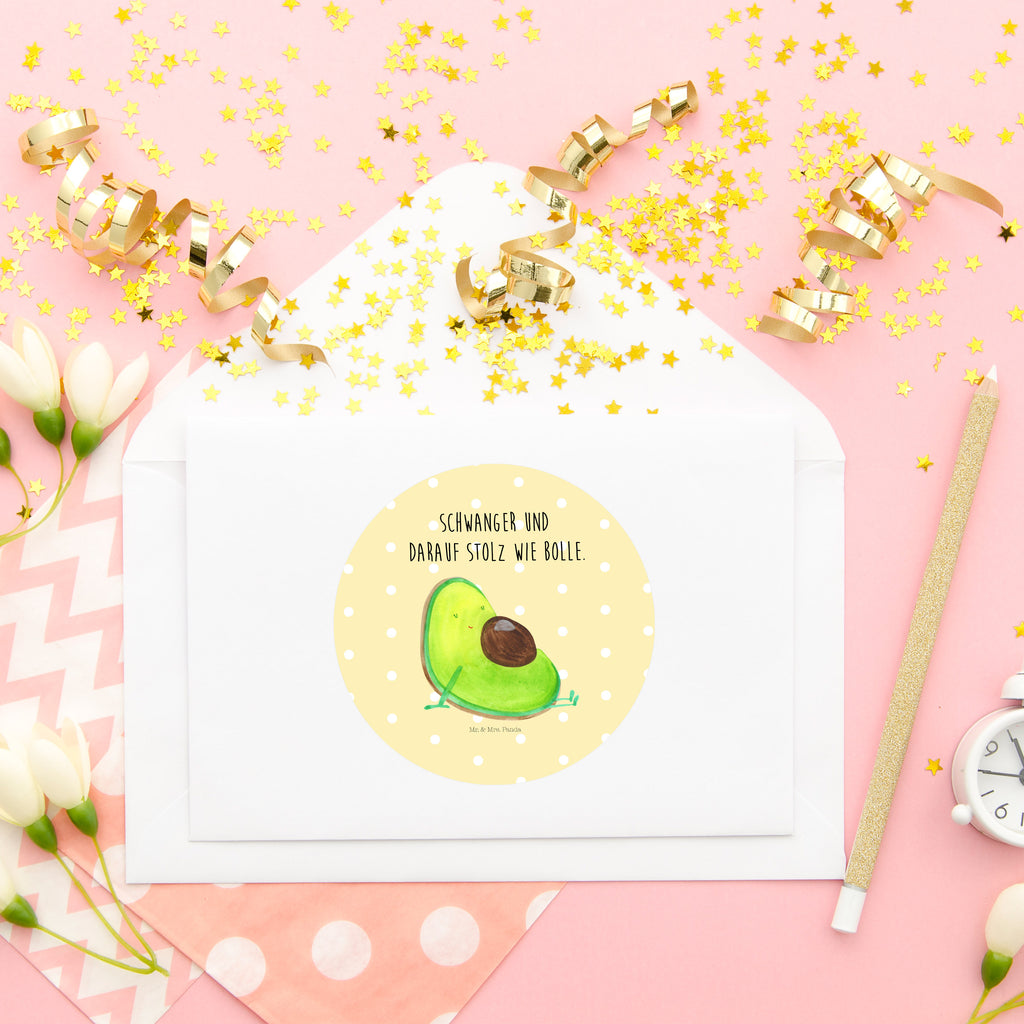 Rund Aufkleber Avocado schwanger Sticker, Aufkleber, Etikett, Avocado, Veggie, Vegan, Gesund, schwanger, Schwangerschaft, Babyparty, Babyshower