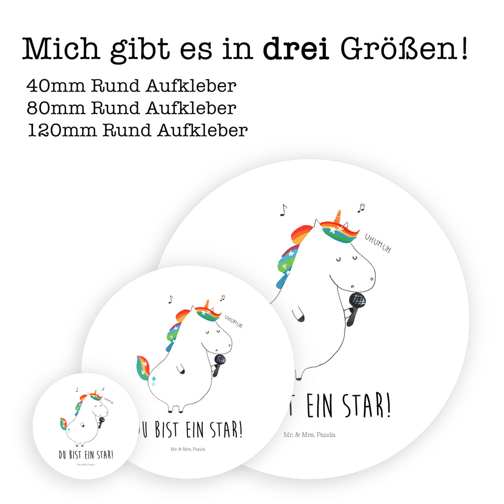 Rund Aufkleber Einhorn Sänger Sticker, Aufkleber, Etikett, Einhorn, Einhörner, Einhorn Deko, Pegasus, Unicorn, Glitzer, Konfetti, Party, Geburtstag, Feier, Fest, Disco, Sängerin, Sänger, Freundin