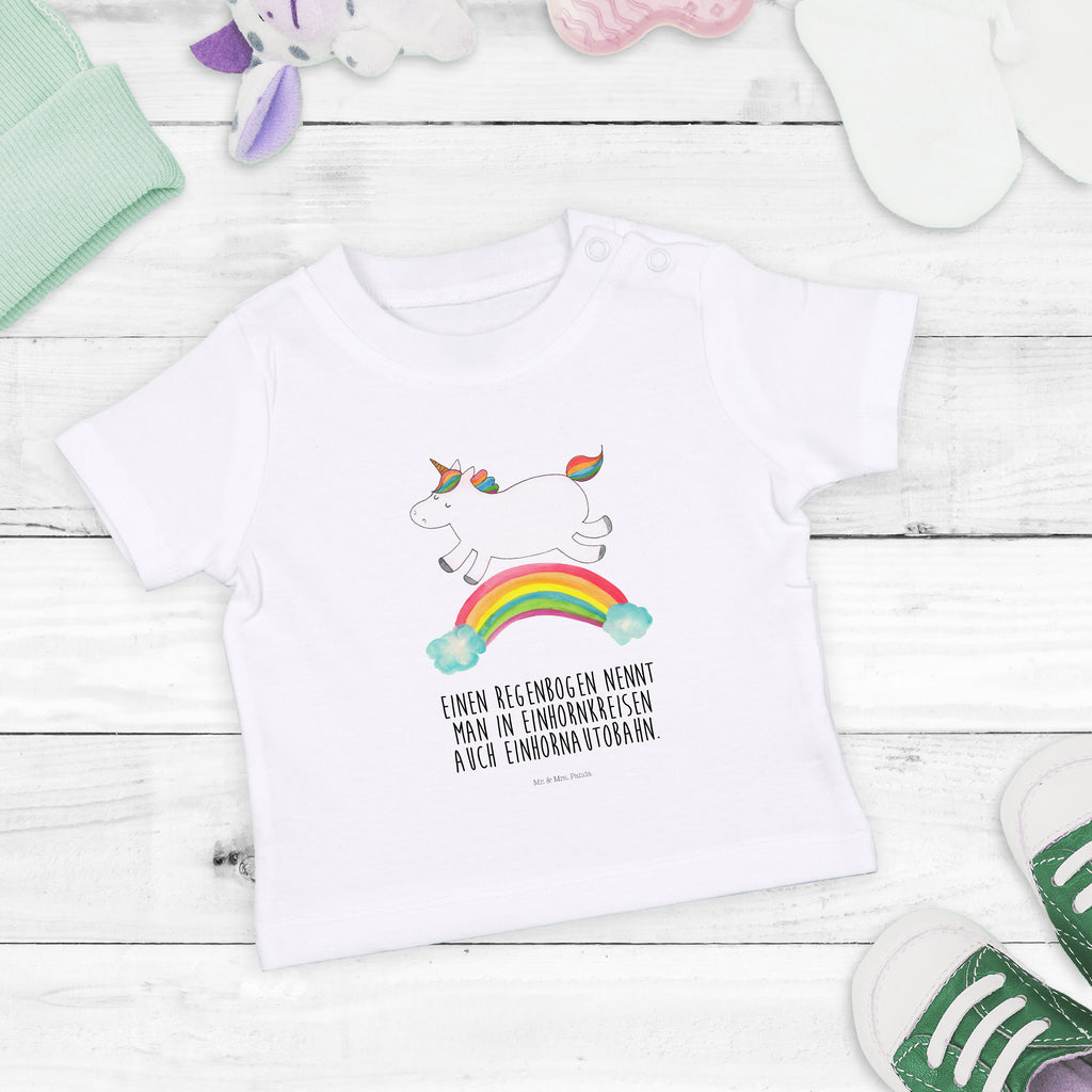 Organic Baby Shirt Einhorn Regenbogen Baby T-Shirt, Jungen Baby T-Shirt, Mädchen Baby T-Shirt, Shirt, Einhorn, Einhörner, Einhorn Deko, Pegasus, Unicorn, Regenbogen, Glitzer, Einhornpower, Erwachsenwerden, Einhornautobahn