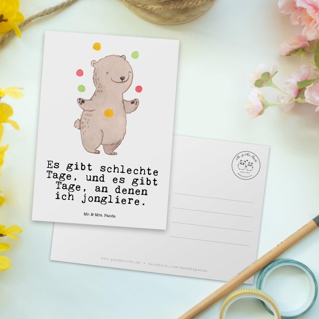 Postkarte Bär Jonglieren Tage Postkarte, Karte, Geschenkkarte, Grußkarte, Einladung, Ansichtskarte, Geburtstagskarte, Einladungskarte, Dankeskarte, Ansichtskarten, Einladung Geburtstag, Einladungskarten Geburtstag, Geschenk, Sport, Sportart, Hobby, Schenken, Danke, Dankeschön, Auszeichnung, Gewinn, Sportler, Jonglieren, Jongleur, Zirkus, Artistik