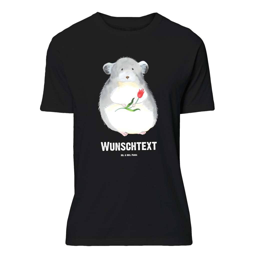 Personalisiertes T-Shirt Chinchilla mit Blume T-Shirt Personalisiert, T-Shirt mit Namen, T-Shirt mit Aufruck, Männer, Frauen, Wunschtext, Bedrucken, Tiermotive, Gute Laune, lustige Sprüche, Tiere, Chinchilla, Chinchillas, Liebeskummer, Kummer, Depressionen, traurig sein, Chaos, Glücklichsein, Büro, Büroalltag