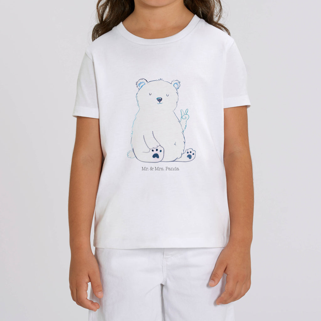 Organic Kinder T-Shirt Eisbär Faul Kinder T-Shirt, Kinder T-Shirt Mädchen, Kinder T-Shirt Jungen, Bär, Teddy, Teddybär, Eisbär, Nordpol, Faul, Entspannen, Relaxen, Büro, Arbeit, Bürojob, Arbeitsplatz, Homeoffice