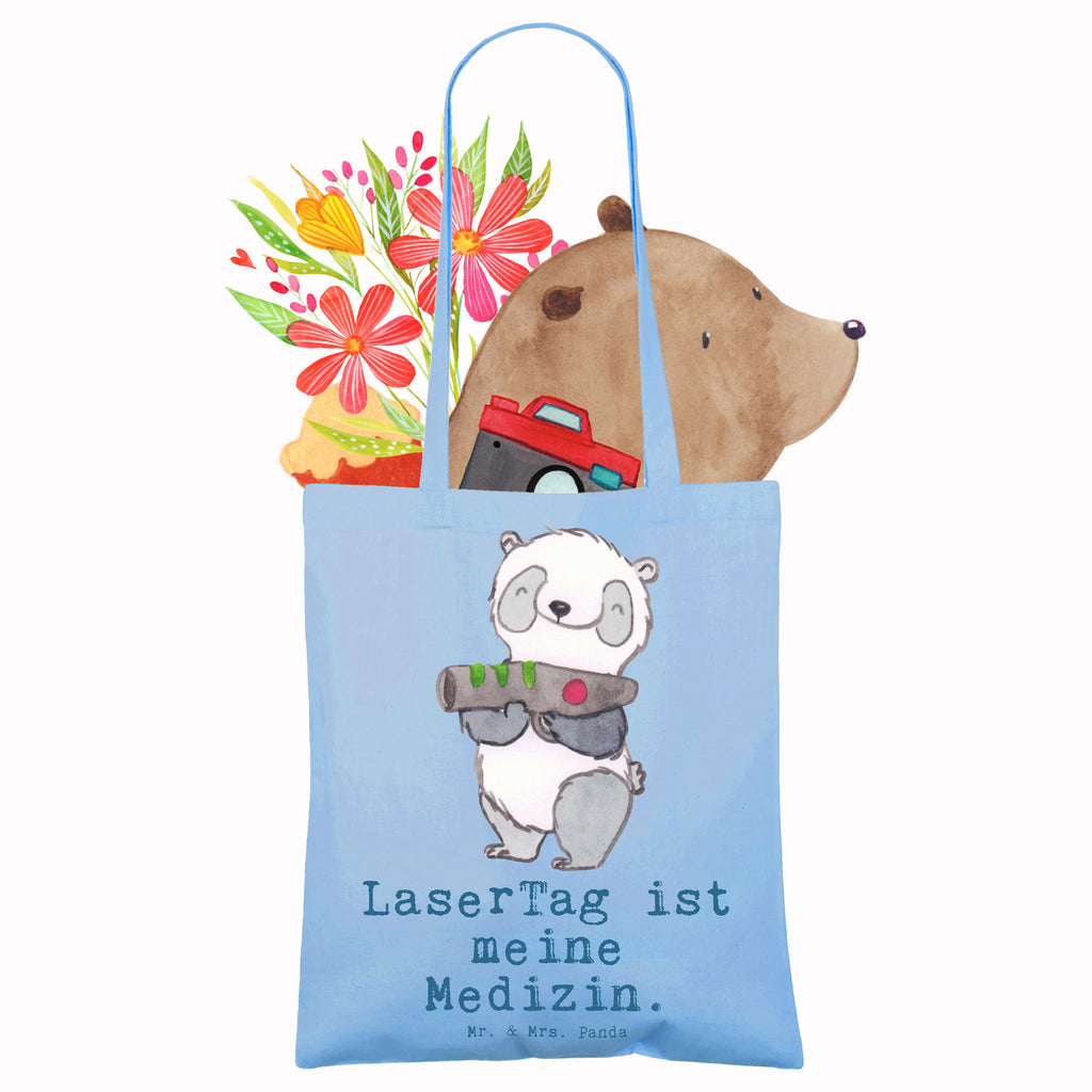 Tragetasche Panda LaserTag Medizin Beuteltasche, Beutel, Einkaufstasche, Jutebeutel, Stoffbeutel, Tasche, Shopper, Umhängetasche, Strandtasche, Schultertasche, Stofftasche, Tragetasche, Badetasche, Jutetasche, Einkaufstüte, Laptoptasche, Geschenk, Sport, Sportart, Hobby, Schenken, Danke, Dankeschön, Auszeichnung, Gewinn, Sportler, Lasertag, Lasergame Zentrum