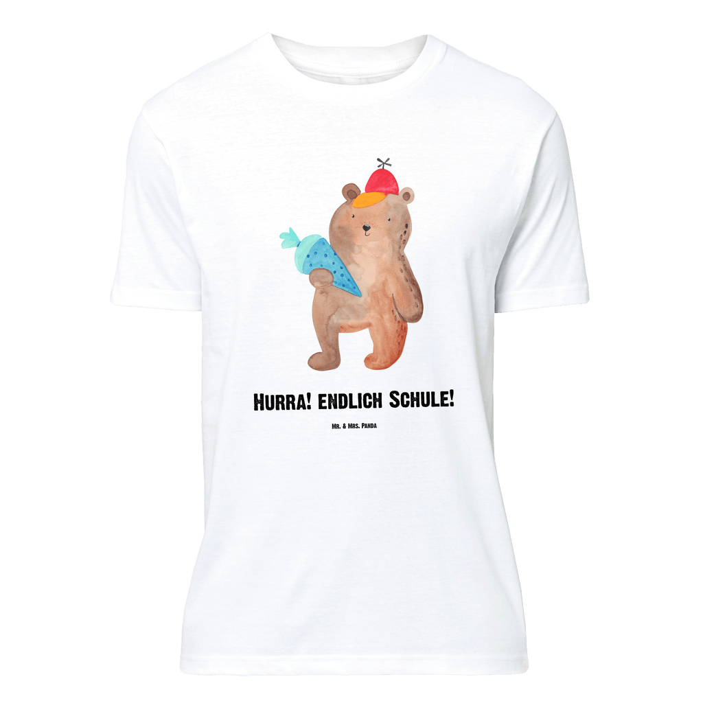 Personalisiertes T-Shirt Bär Schultüte T-Shirt Personalisiert, T-Shirt mit Namen, T-Shirt mit Aufruck, Männer, Frauen, Wunschtext, Bedrucken, Bär, Teddy, Teddybär, Bär Motiv, Schultüte, Erster Schultag Geschenk, Einschulung Geschenk, Schule Geschenk, Grundschule, Schulanfang, Schulbeginn