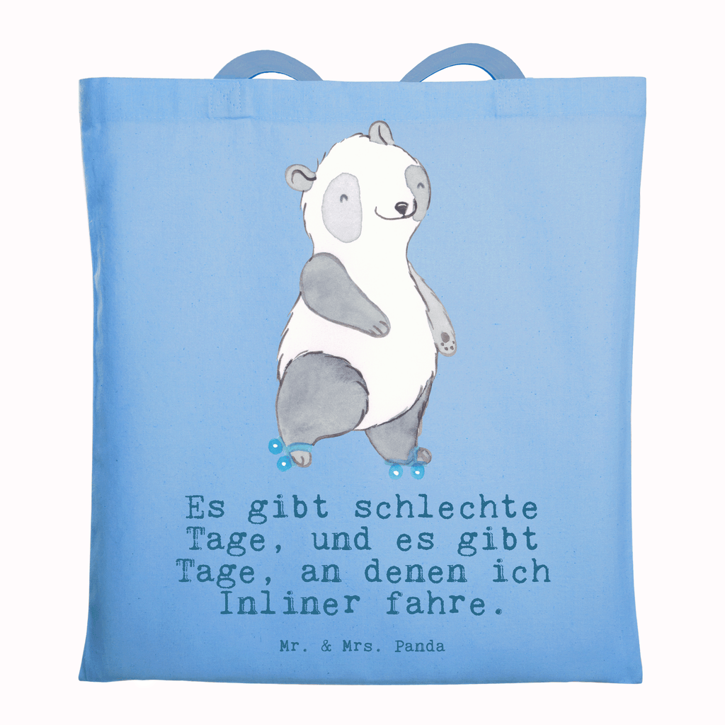 Tragetasche Panda Inliner fahren Tage Beuteltasche, Beutel, Einkaufstasche, Jutebeutel, Stoffbeutel, Tasche, Shopper, Umhängetasche, Strandtasche, Schultertasche, Stofftasche, Tragetasche, Badetasche, Jutetasche, Einkaufstüte, Laptoptasche, Geschenk, Sport, Sportart, Hobby, Schenken, Danke, Dankeschön, Auszeichnung, Gewinn, Sportler, Inliner fahren, Rollschuh fahren, Rollerblades, inlinern