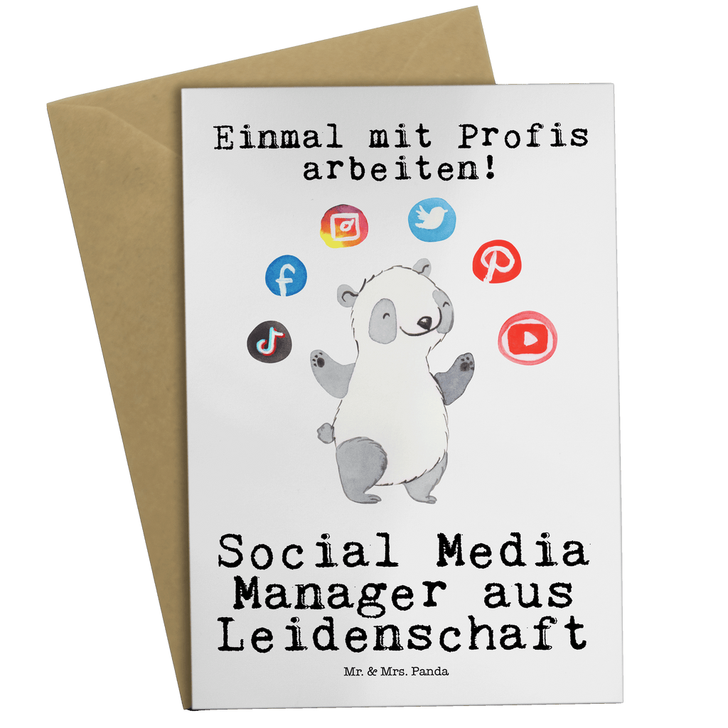 Grußkarte Social Media Manager aus Leidenschaft Grußkarte, Klappkarte, Einladungskarte, Glückwunschkarte, Hochzeitskarte, Geburtstagskarte, Karte, Ansichtskarten, Beruf, Ausbildung, Jubiläum, Abschied, Rente, Kollege, Kollegin, Geschenk, Schenken, Arbeitskollege, Mitarbeiter, Firma, Danke, Dankeschön