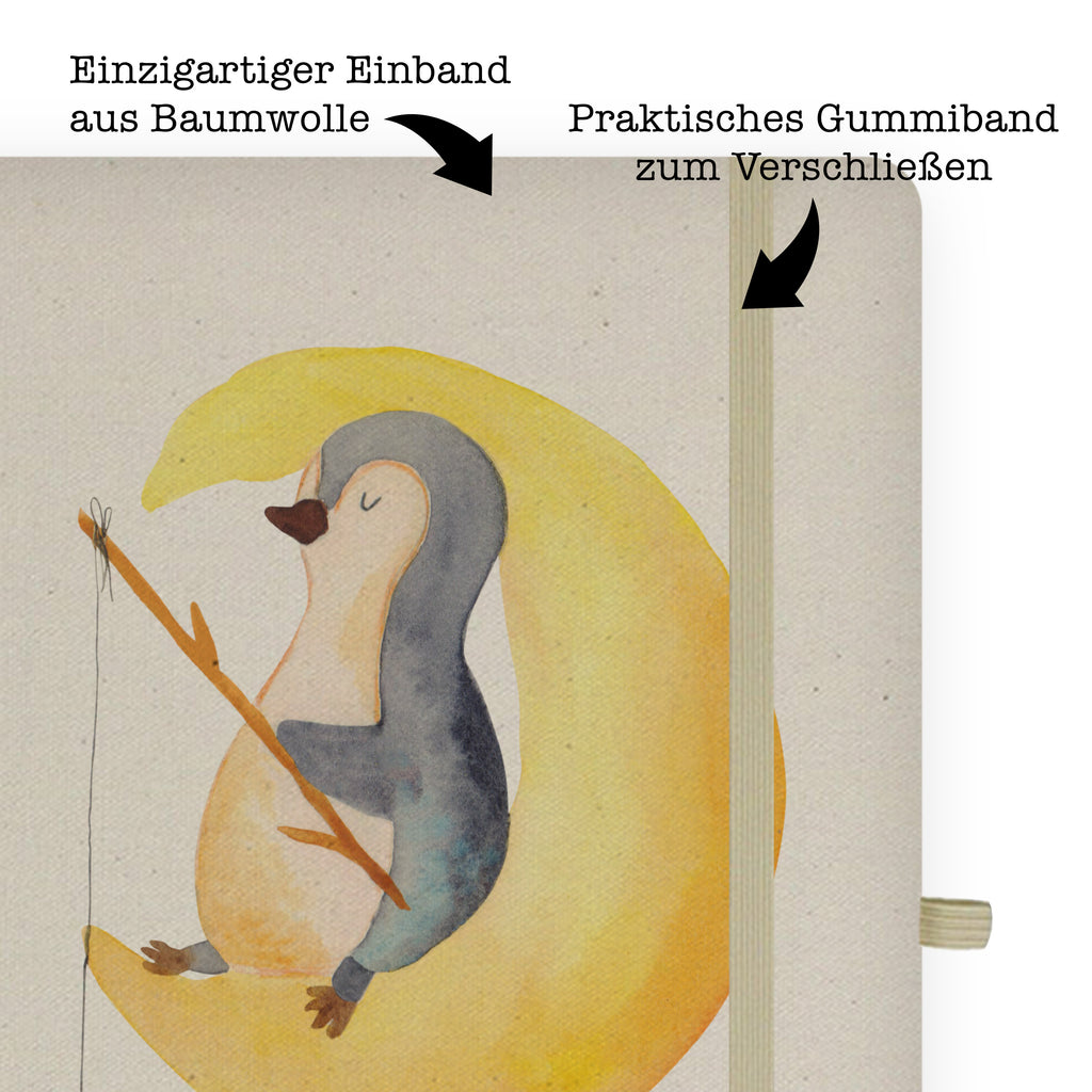 DIN A4 Personalisiertes Notizbuch Pinguin Mond Personalisiertes Notizbuch, Notizbuch mit Namen, Notizbuch bedrucken, Personalisierung, Namensbuch, Namen, Pinguin, Pinguine, Spruch, schlafen, Nachtruhe, Einschlafen, Schlafzimmer, Schlafstörungen, Gästezimmer