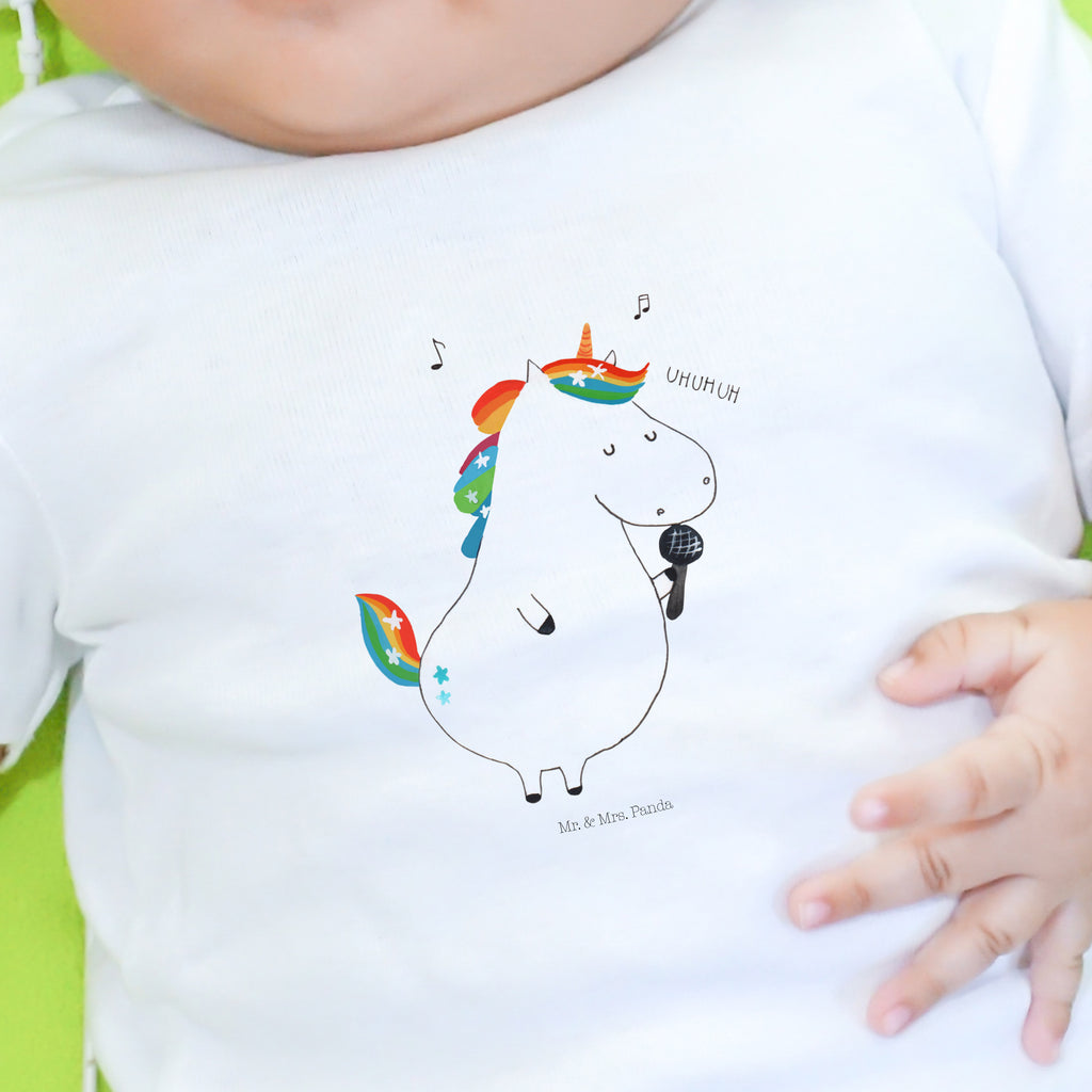 Organic Baby Shirt Einhorn Sänger Baby T-Shirt, Jungen Baby T-Shirt, Mädchen Baby T-Shirt, Shirt, Einhorn, Einhörner, Einhorn Deko, Pegasus, Unicorn, Glitzer, Konfetti, Party, Geburtstag, Feier, Fest, Disco, Sängerin, Sänger, Freundin