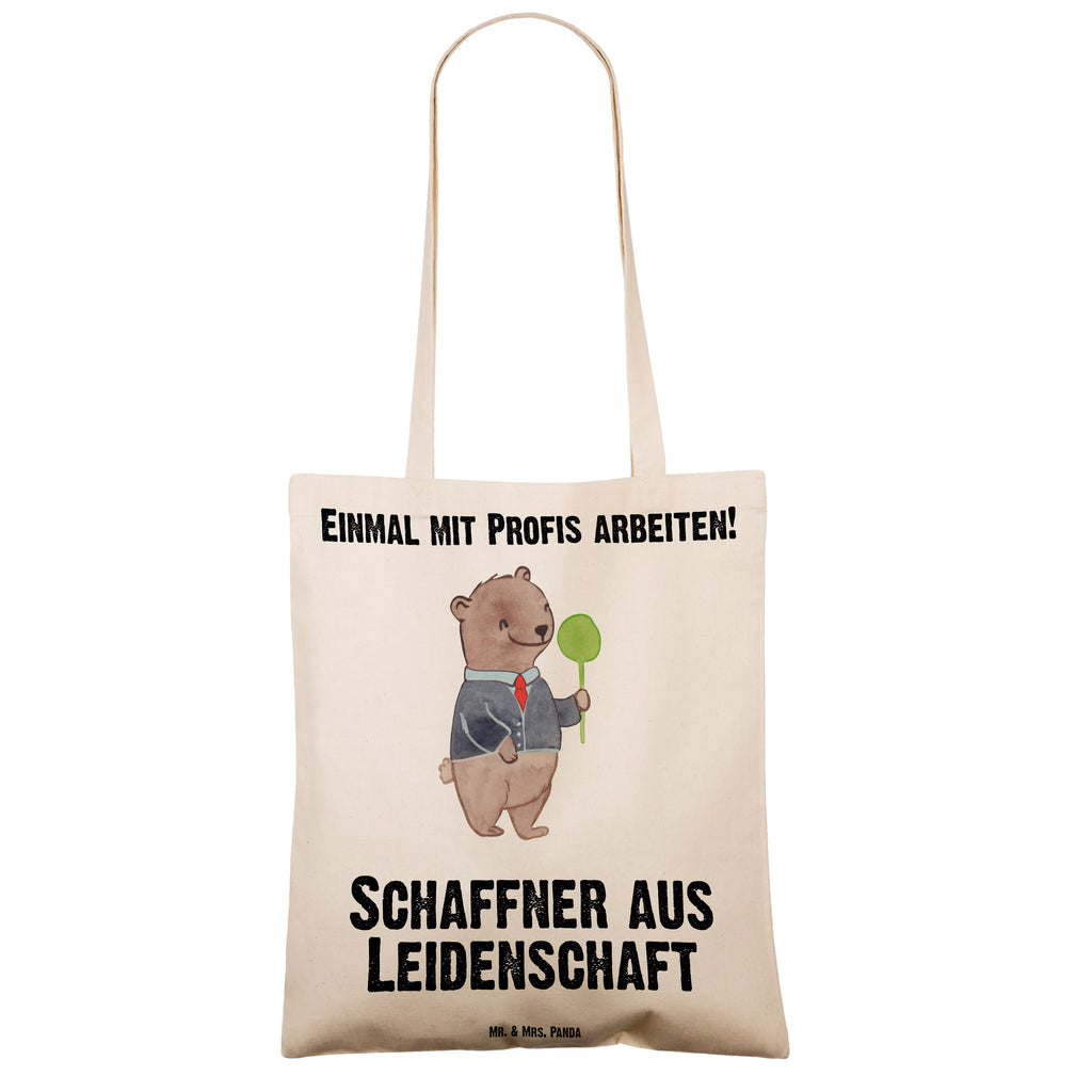 Tragetasche Schaffner aus Leidenschaft Beuteltasche, Beutel, Einkaufstasche, Jutebeutel, Stoffbeutel, Tasche, Shopper, Umhängetasche, Strandtasche, Schultertasche, Stofftasche, Tragetasche, Badetasche, Jutetasche, Einkaufstüte, Laptoptasche, Beruf, Ausbildung, Jubiläum, Abschied, Rente, Kollege, Kollegin, Geschenk, Schenken, Arbeitskollege, Mitarbeiter, Firma, Danke, Dankeschön