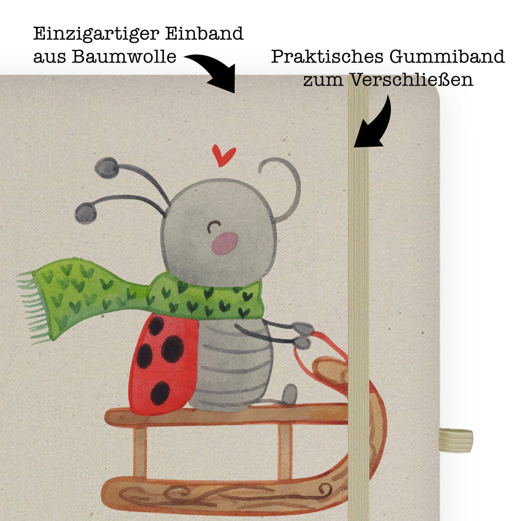 Baumwoll Notizbuch Smörle Rodeln Notizen, Eintragebuch, Tagebuch, Notizblock, Adressbuch, Journal, Kladde, Skizzenbuch, Notizheft, Schreibbuch, Schreibheft, Winter, Weihnachten, Weihnachtsdeko, Nikolaus, Advent, Heiligabend, Wintermotiv, Schlittenfahren, Smörle, Marzipan