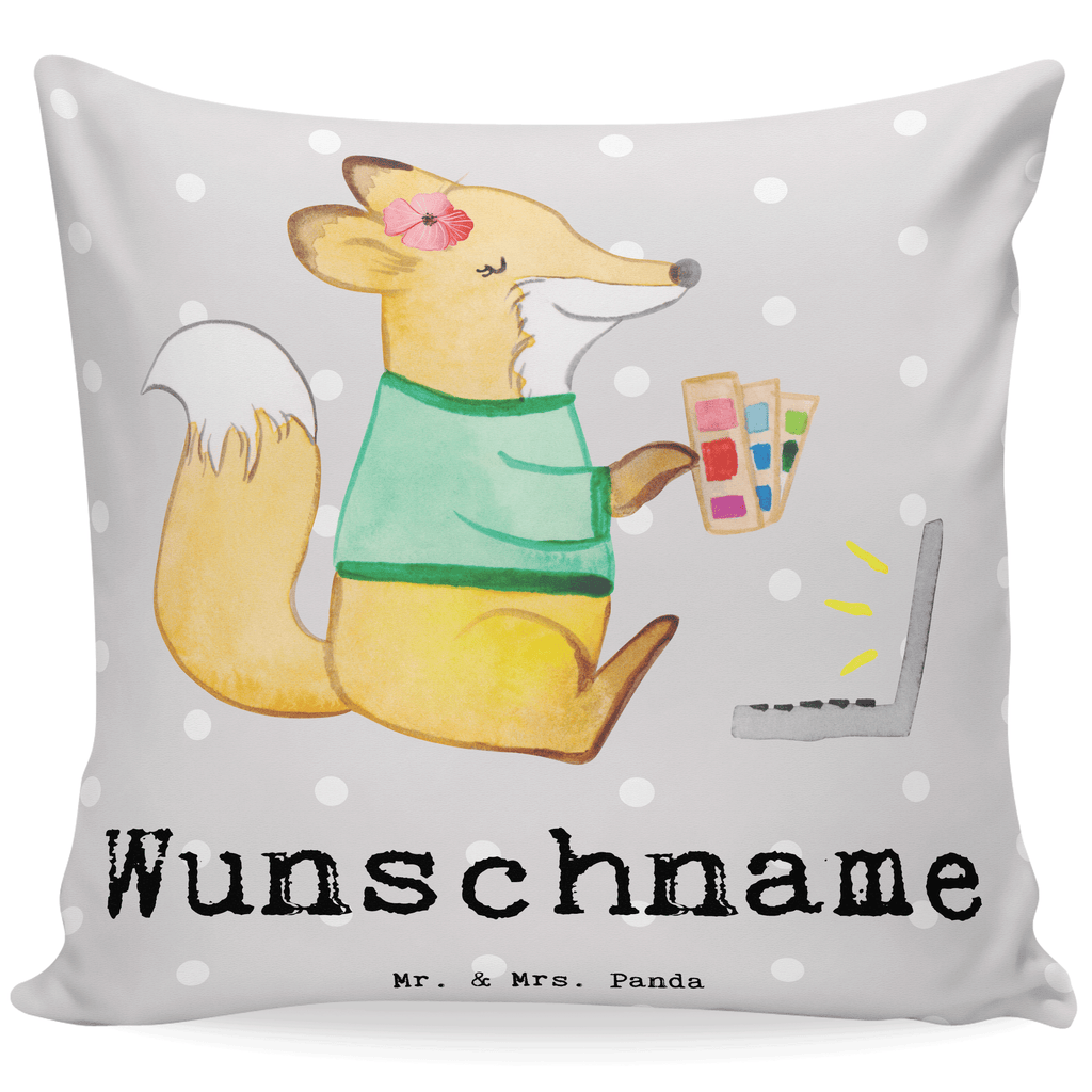 Personalisiertes Kissen Grafikerin mit Herz Kissen, personalisiert, Name, Wunschname, bedrucken, Kopfkissen, Beruf, Ausbildung, Jubiläum, Abschied, Rente, Kollege, Kollegin, Geschenk, Schenken, Arbeitskollege, Mitarbeiter, Firma, Danke, Dankeschön, Grafikerin, Designer, Mediengestalter, Grafikdesignerin