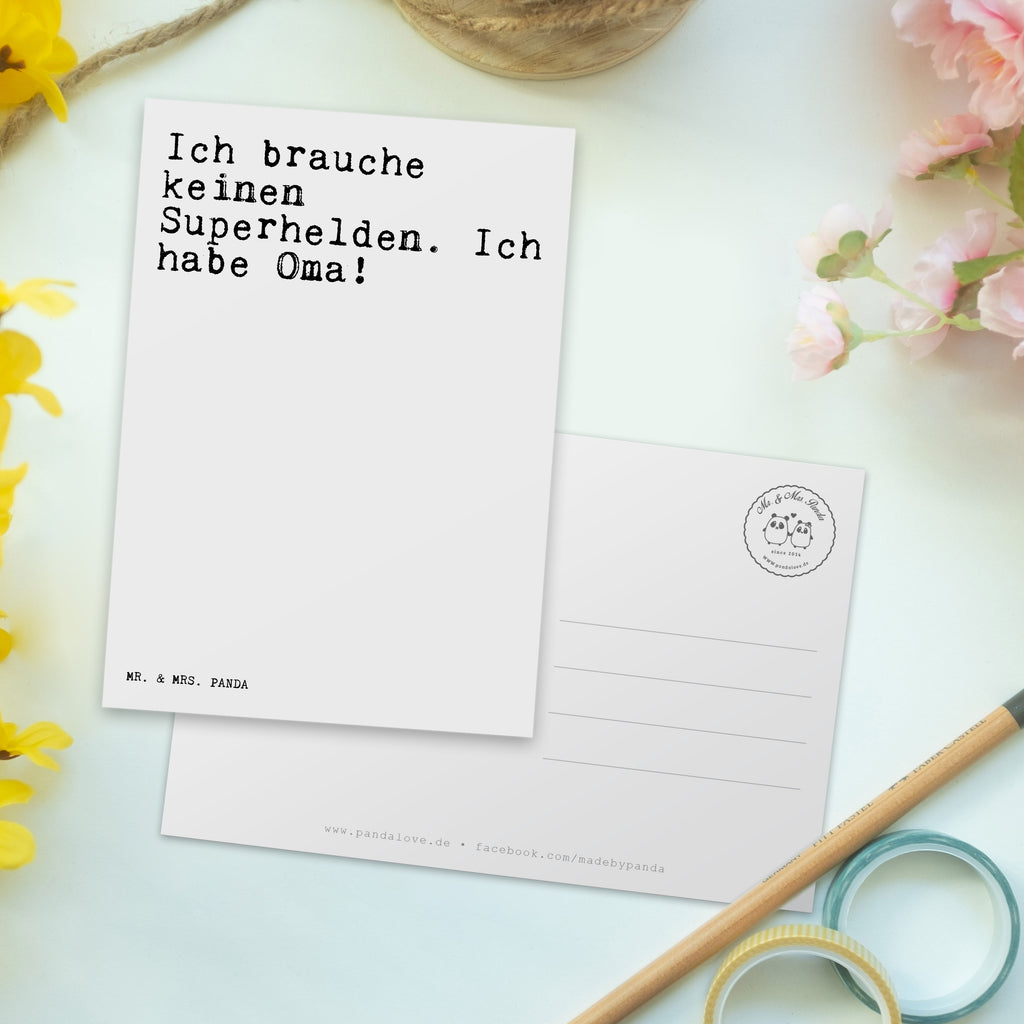 Postkarte Sprüche und Zitate Ich brauche keinen Superhelden. Ich habe Oma! Postkarte, Karte, Geschenkkarte, Grußkarte, Einladung, Ansichtskarte, Geburtstagskarte, Einladungskarte, Dankeskarte, Ansichtskarten, Einladung Geburtstag, Einladungskarten Geburtstag, Spruch, Sprüche, lustige Sprüche, Weisheiten, Zitate, Spruch Geschenke, Spruch Sprüche Weisheiten Zitate Lustig Weisheit Worte